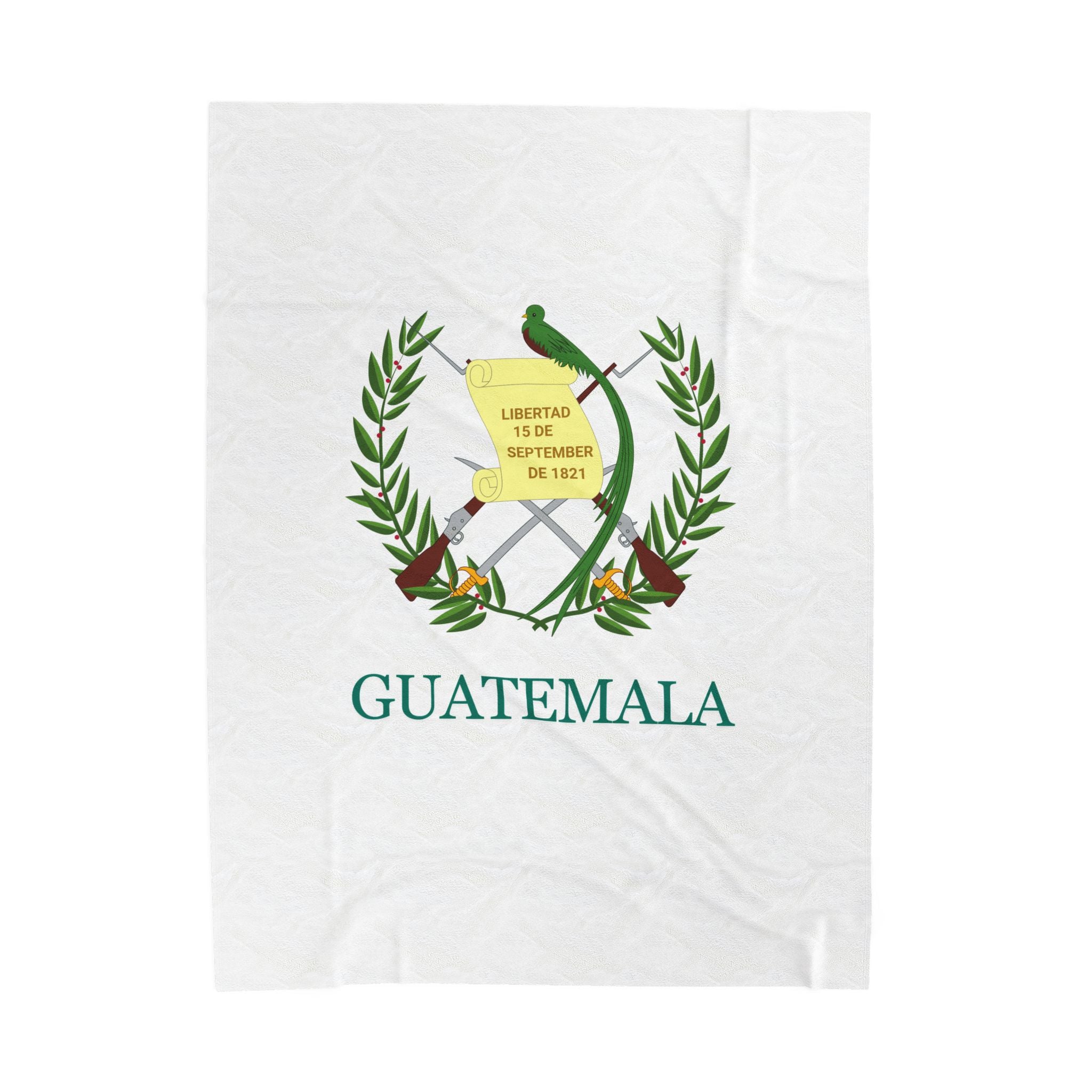 Colcha de terciopelo de algodón Guatemala Escudo Nacional de Guatemala