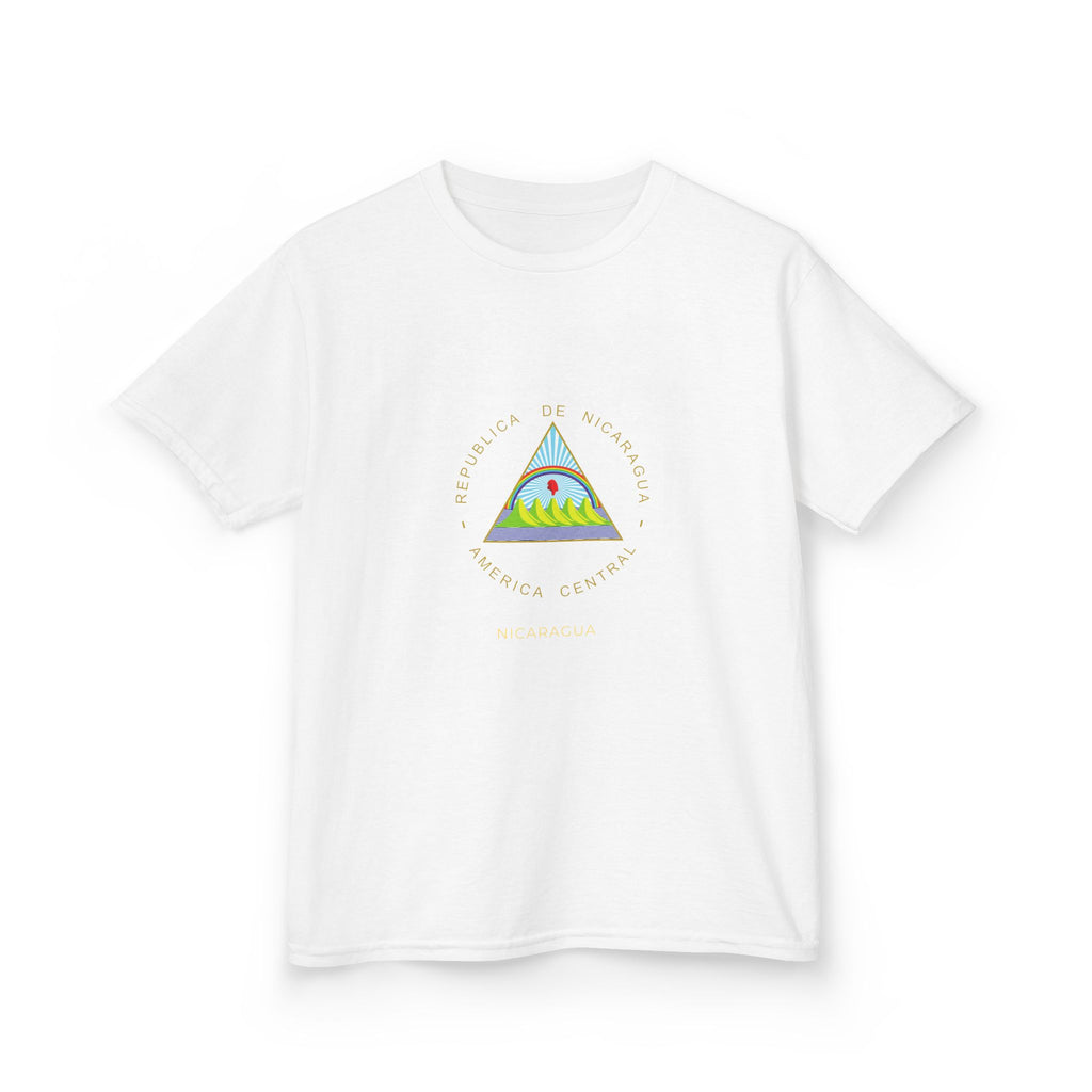 ALGODÓN GRUESO Camiseta de Niñas Nicaragua Escudo Nacional de Nicaragua