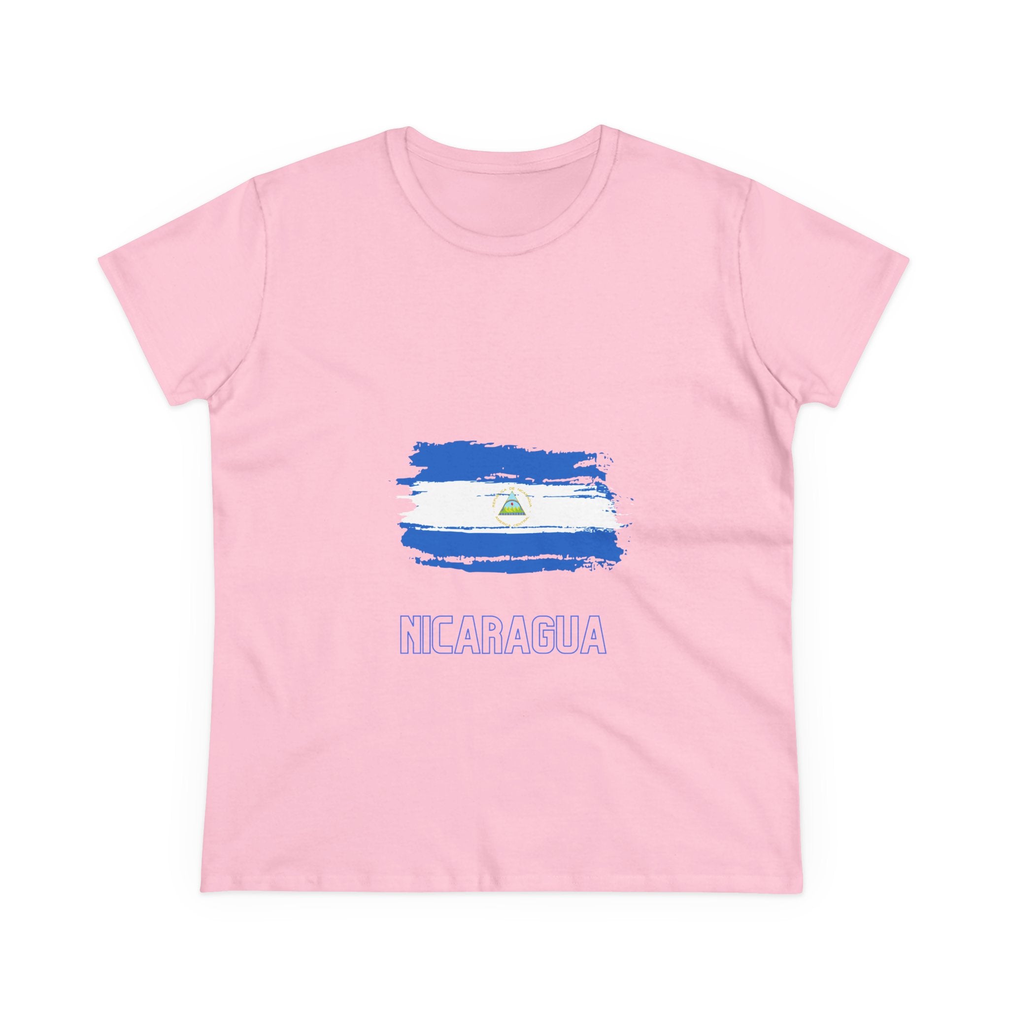 ALGODÓN DE MEDIO GROSOR Camiseta de Mujeres Nicaragua Bandera de Nicaragua