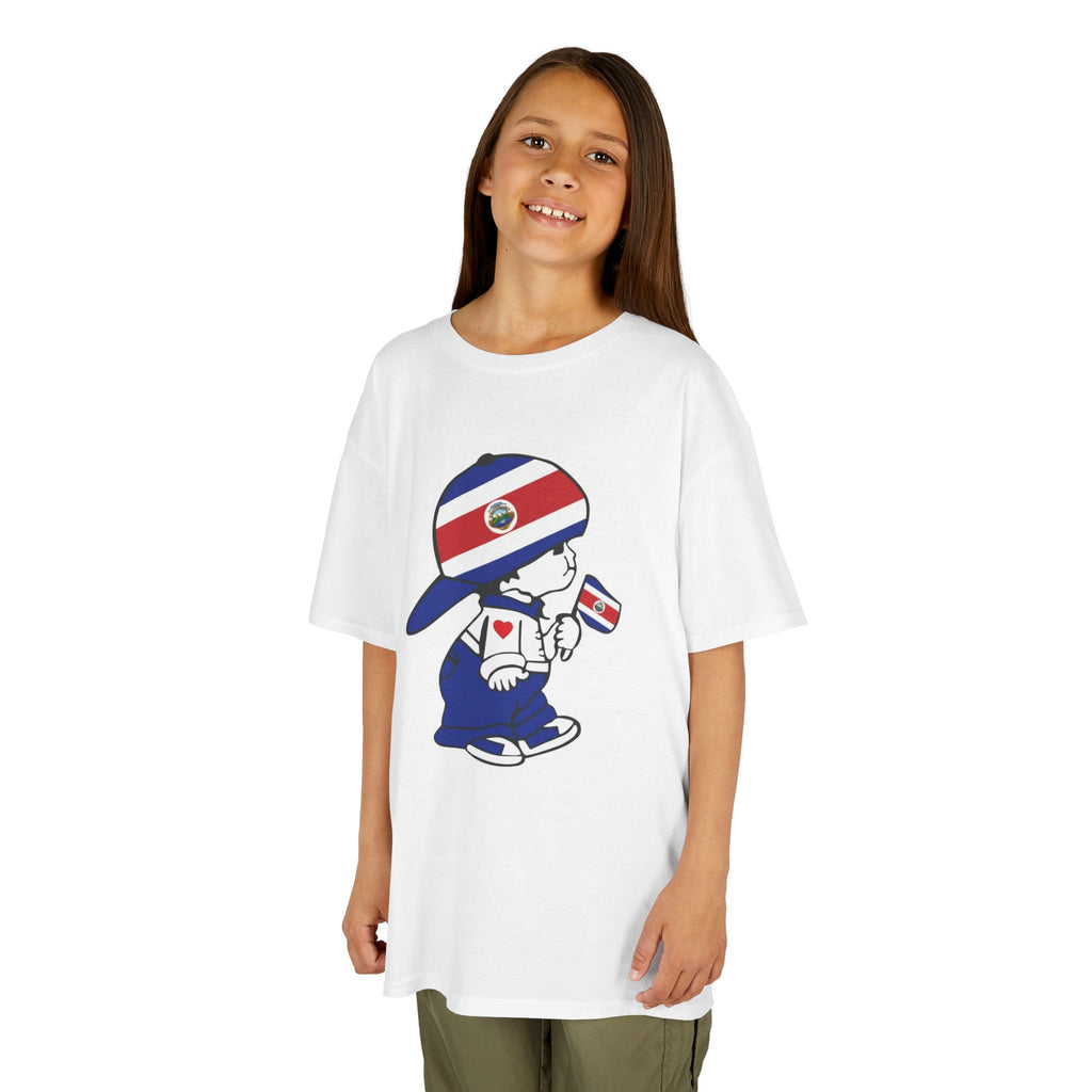ALGODÓN GRUESO Camiseta de Niñas Costa Rica El Niño Tico Original
