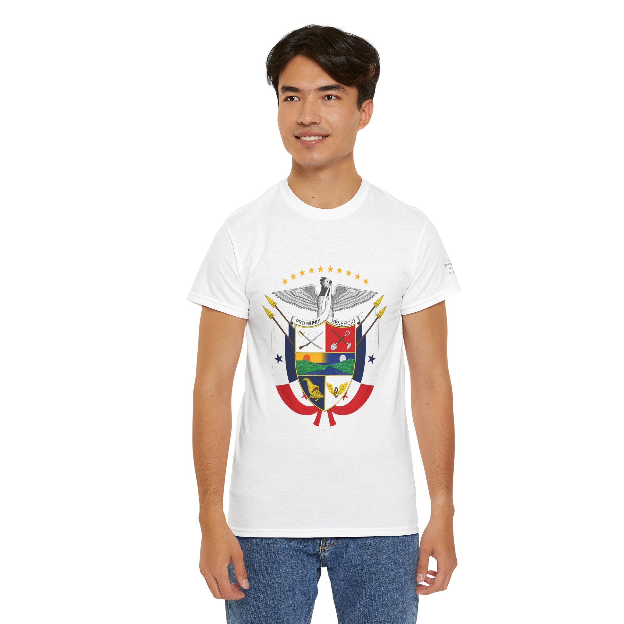 ALGODÓN GRUESO Camiseta de Hombres Panamá Escudo Nacional de Panamá