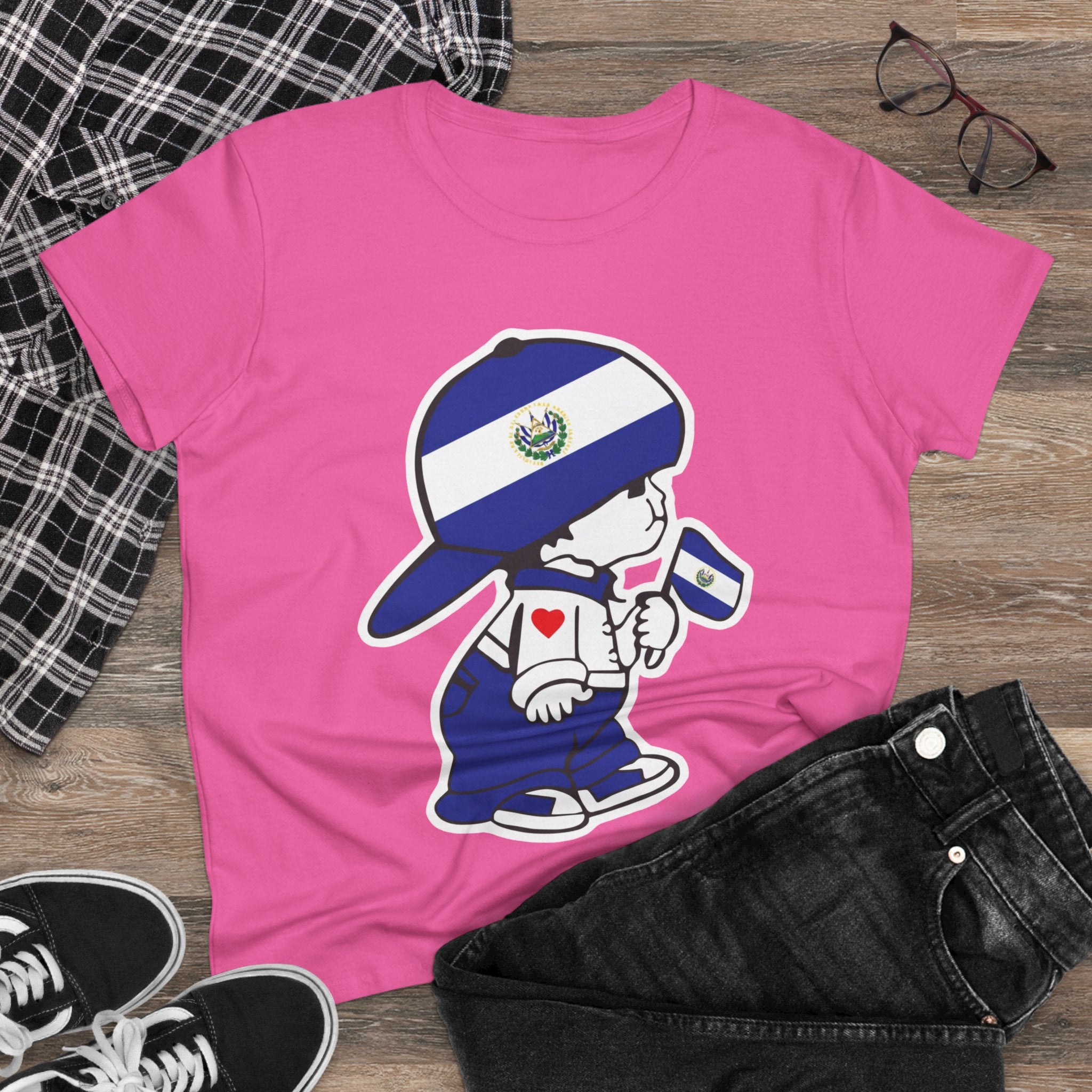 ALGODÓN DE MEDIO GROSOR Camiseta de Mujeres El Niño Guanaco Original