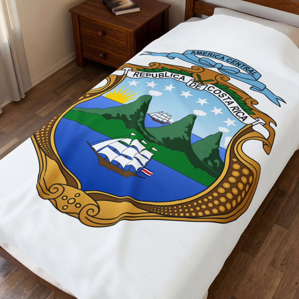 Colcha de terciopelo de algodón Costa Rica Escudo Nacional de Costa Rica