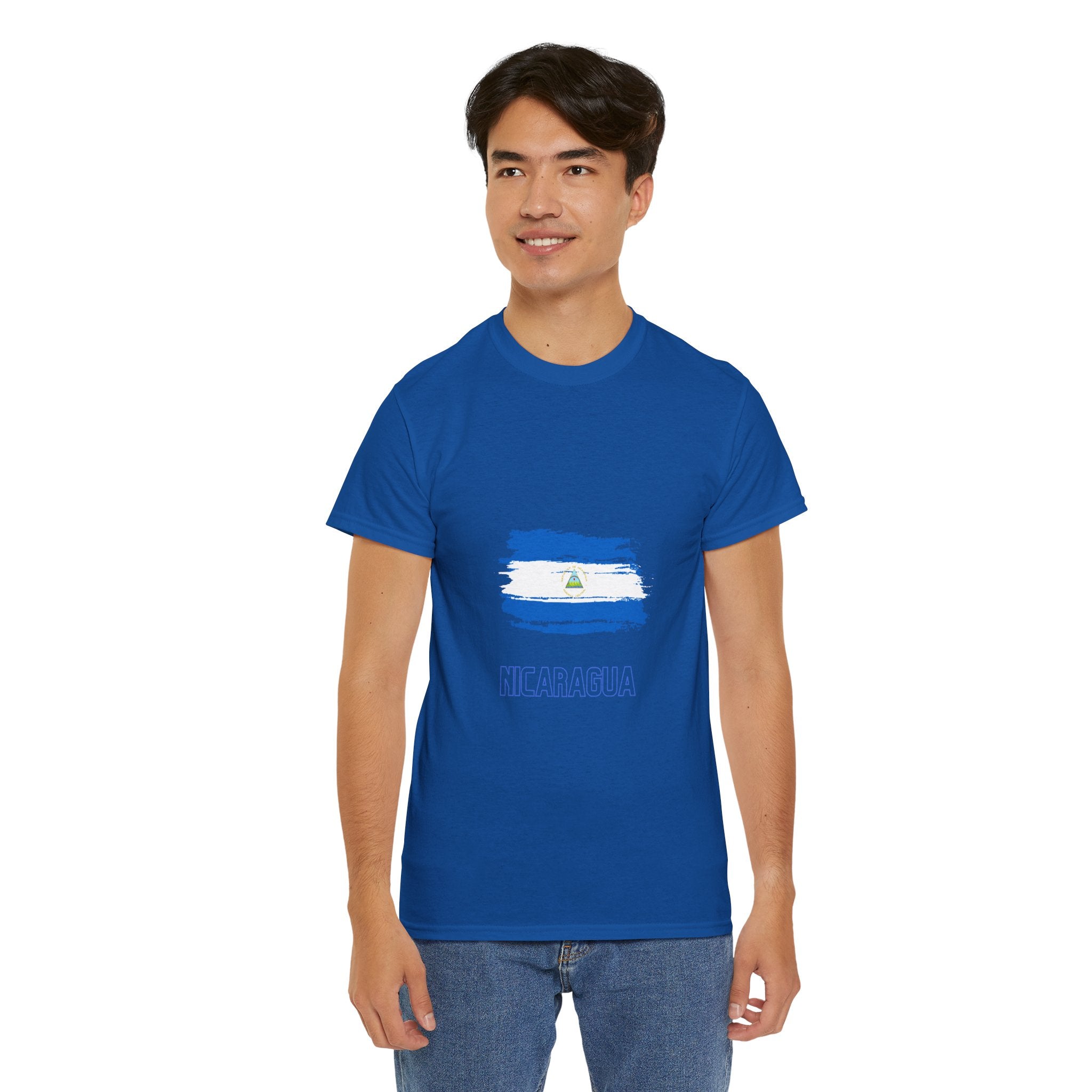 ALGODÓN GRUESO Camiseta de Hombres Nicaragua Bandera de Nicaragua