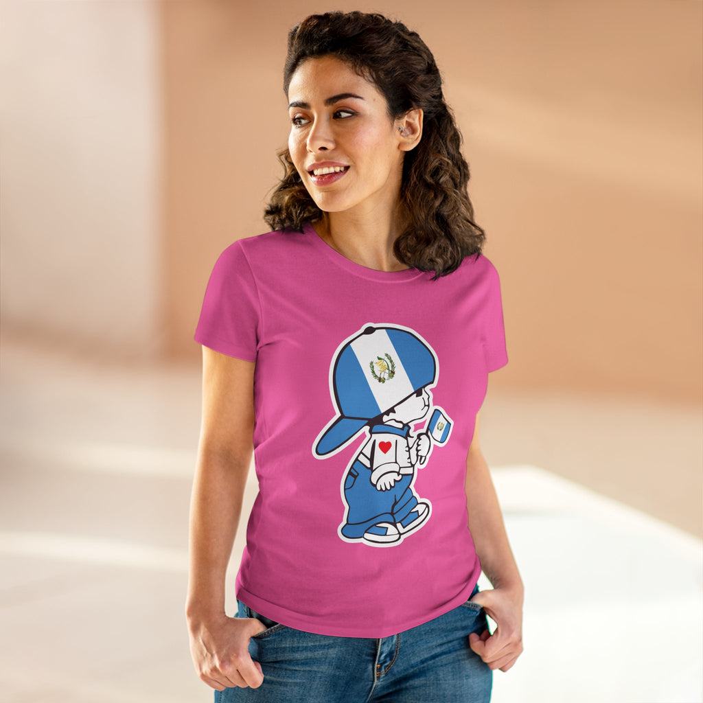 ALGODÓN DE MEDIO GROSOR Camiseta de Mujeres Guatemala El Niño Chapín Original