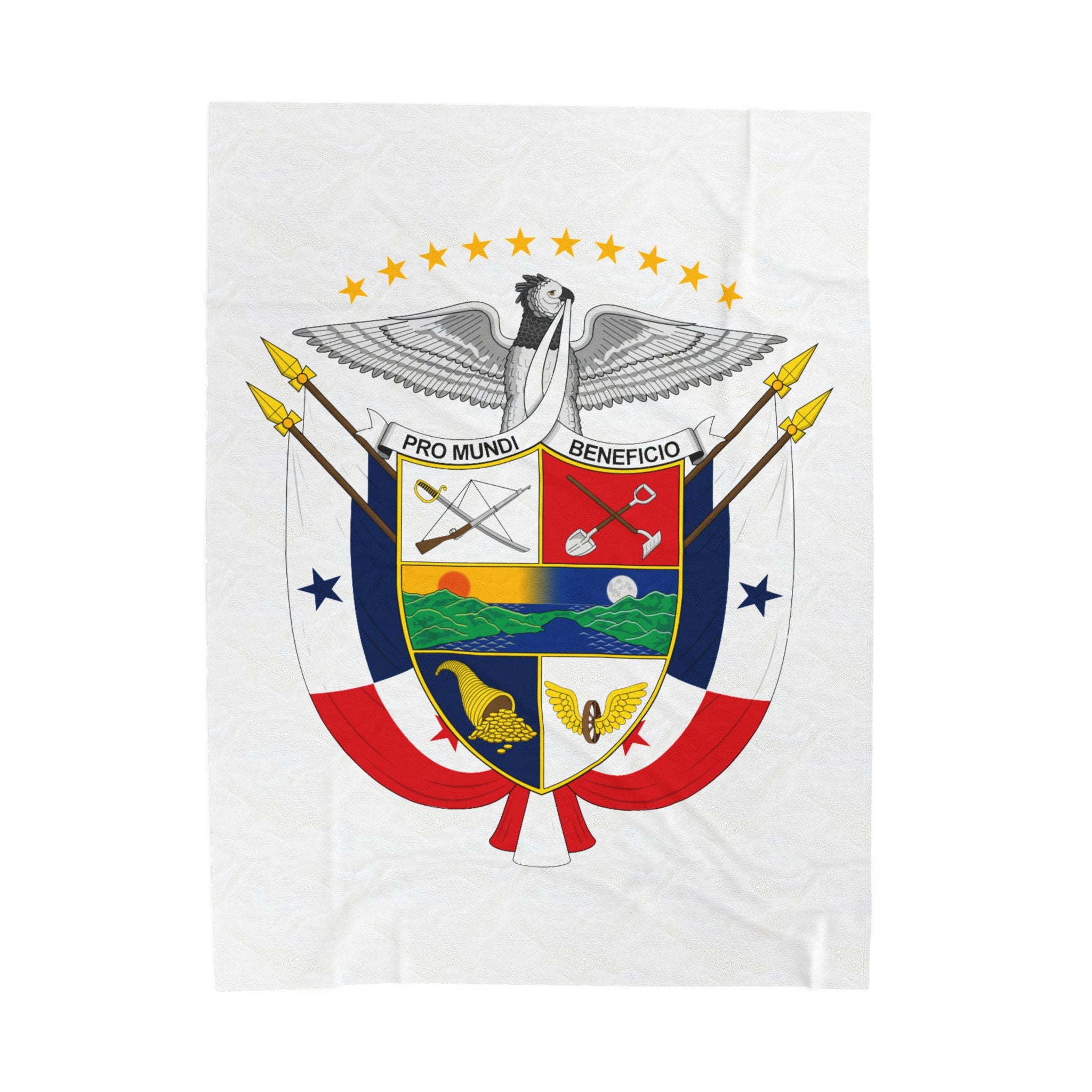 Colcha de terciopelo de algodón Panamá Escudo Nacional de Panamá