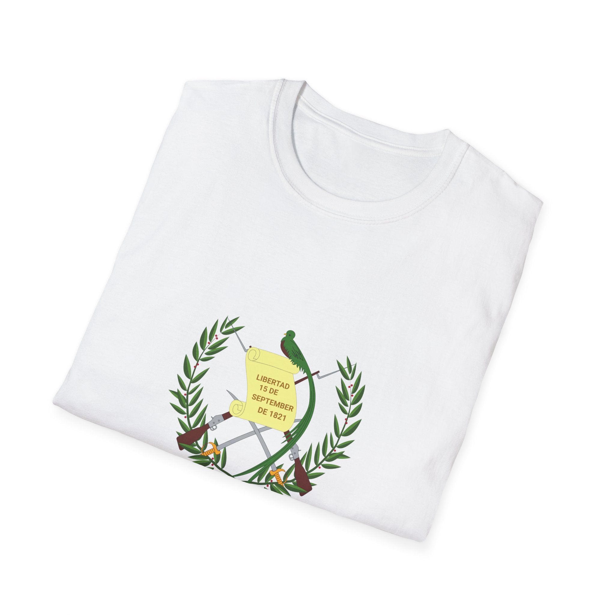 ALGODON DELGADO Camiseta de Hombres Escudo Nacional de Guatemala