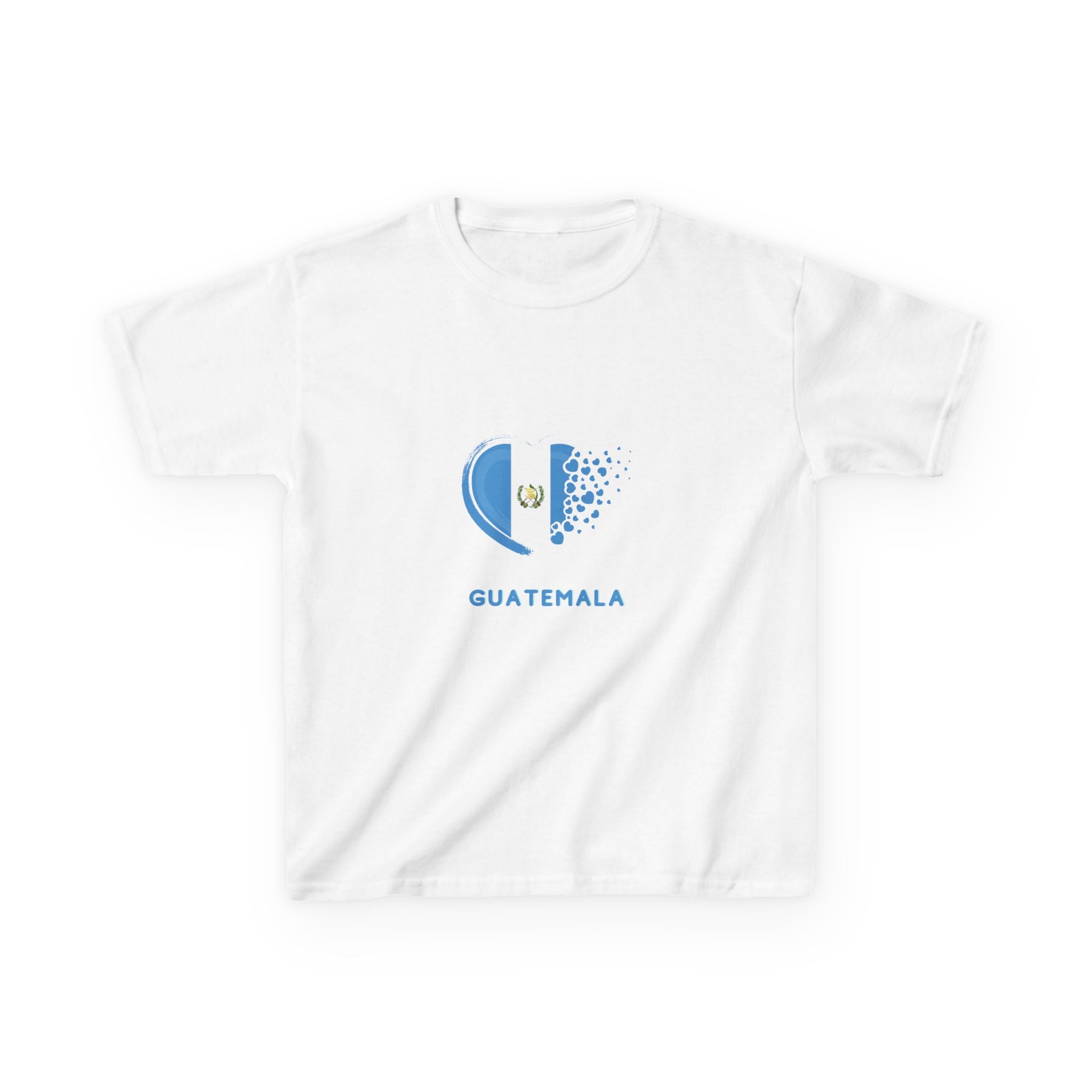 ALGODÓN GROSOR Camiseta de Niñas Diseño Corazón de Guatemala