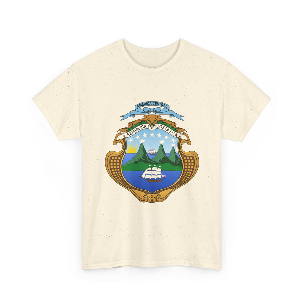 ALGODÓN GRUESO Camiseta de Hombres Costa Rica Escudo Nacional de Costa Rica