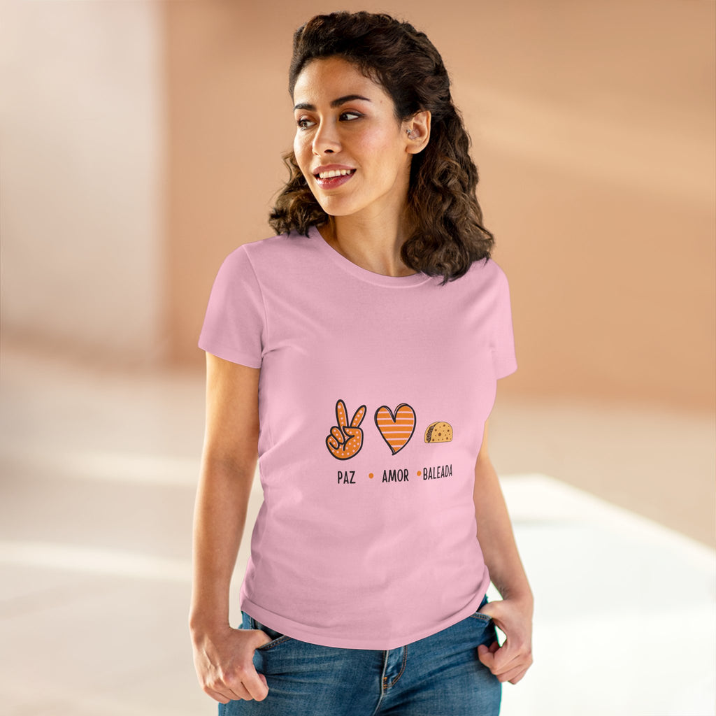 ALGODÓN DE MEDIO GROSOR Camiseta de Mujeres Honduras Paz Amor Baleada