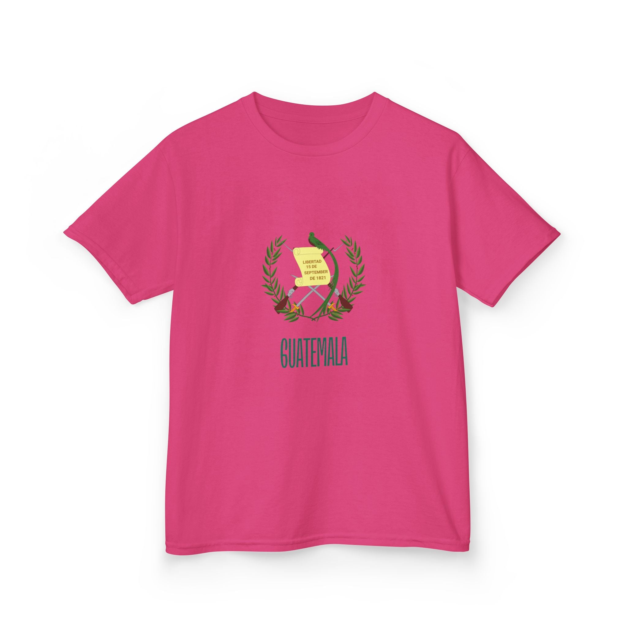 ALGODÓN GRUESO Camiseta de Niñas Escudo Nacional de Guatemala
