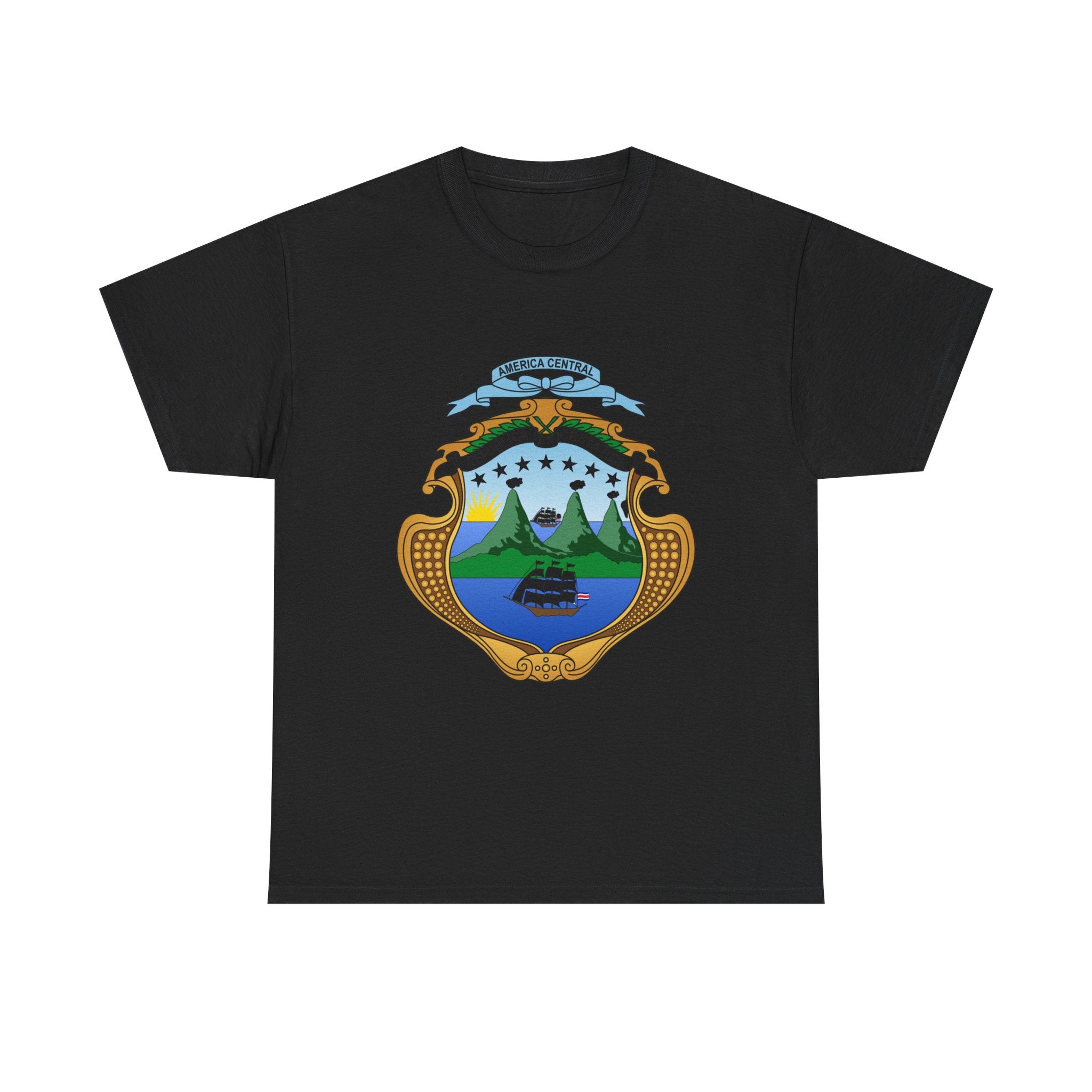 ALGODÓN GRUESO Camiseta de Hombres Costa Rica Escudo Nacional de Costa Rica