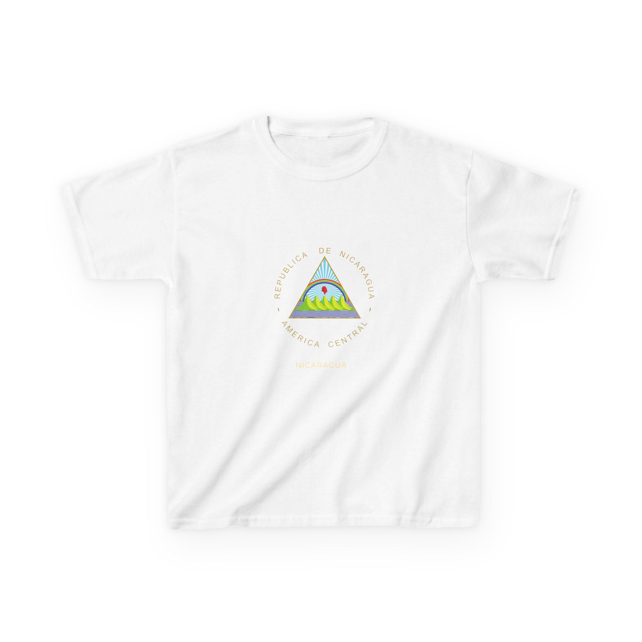 ALGODÓN GRUESO Camiseta de Niños Nicaragua Escudo Nacional de Nicaragua