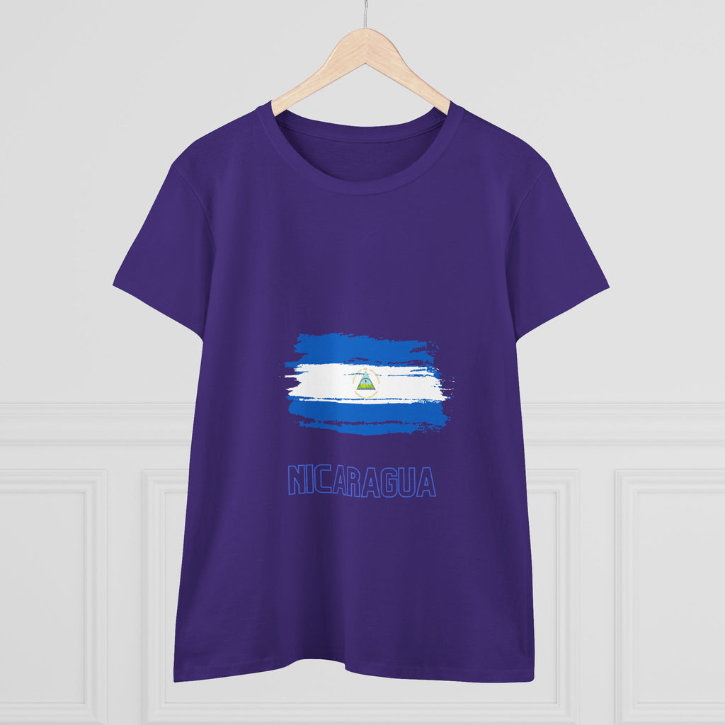 ALGODÓN DE MEDIO GROSOR Camiseta de Mujeres Nicaragua Bandera de Nicaragua