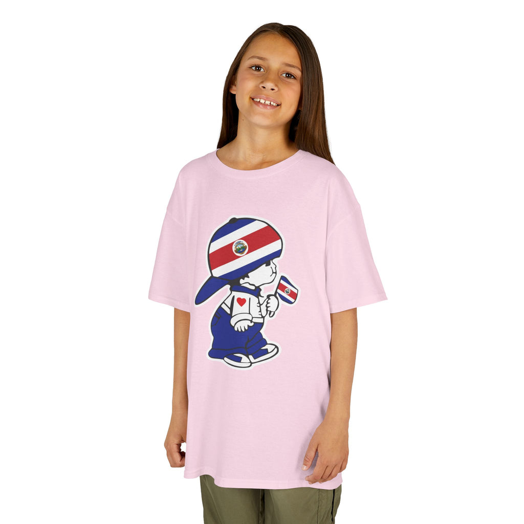 ALGODÓN GRUESO Camiseta de Niñas Costa Rica El Niño Tico Original