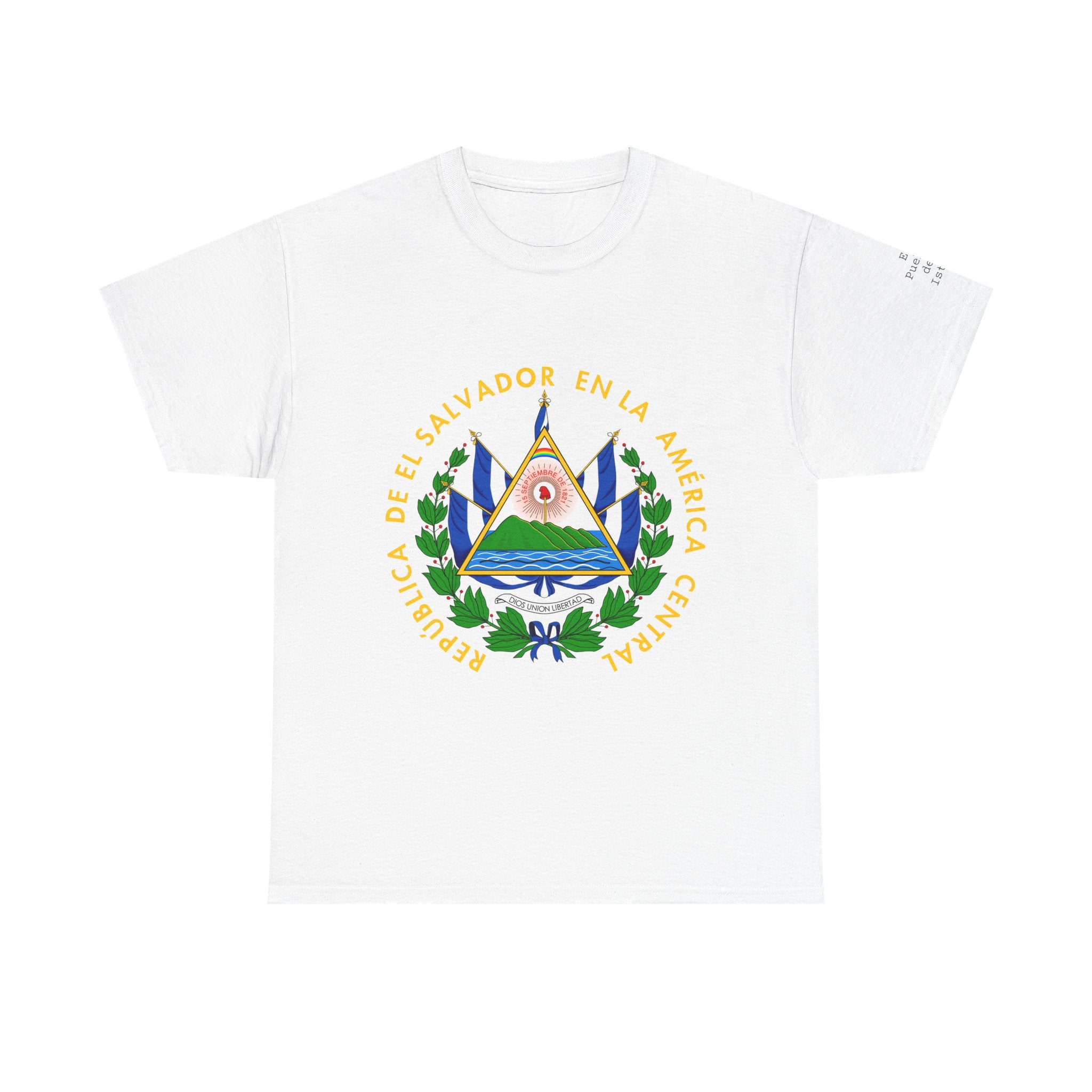 ALGODÓN GRUESO Camiseta de Hombres El Salvador Escudo Nacional de El Salvador