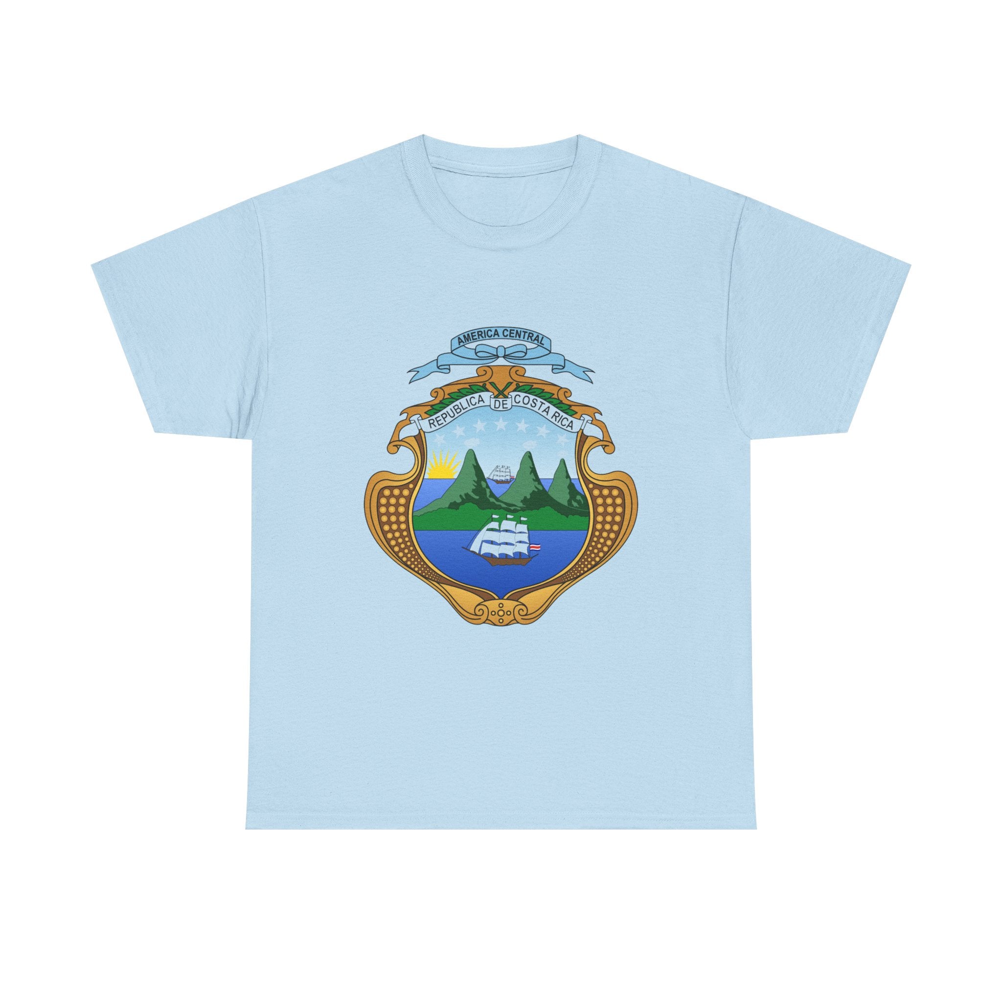 ALGODÓN GRUESO Camiseta de Hombres Costa Rica Escudo Nacional de Costa Rica