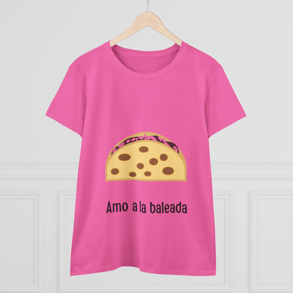 ALGODÓN DE MEDIO GROSOR Camiseta de Mujeres Amo a la baleada