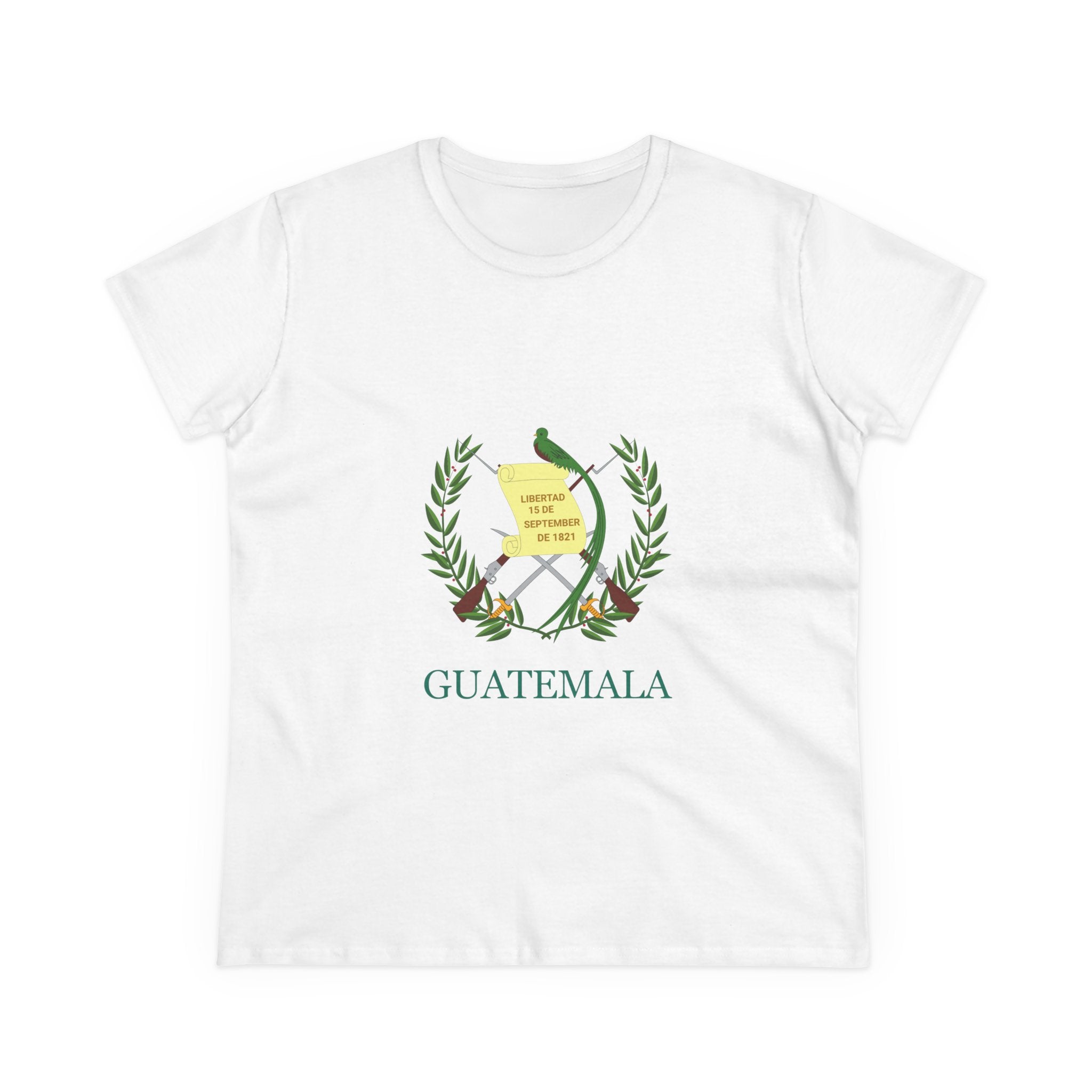 ALGODÓN DE GROSOR MEDIO Camiseta de Mujeres Escudo Nacional de Guatemala