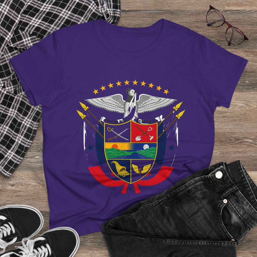 ALGODÓN DE MEDIO GROSOR Camiseta de Mujeres Panamá Escudo Nacional de Panamá