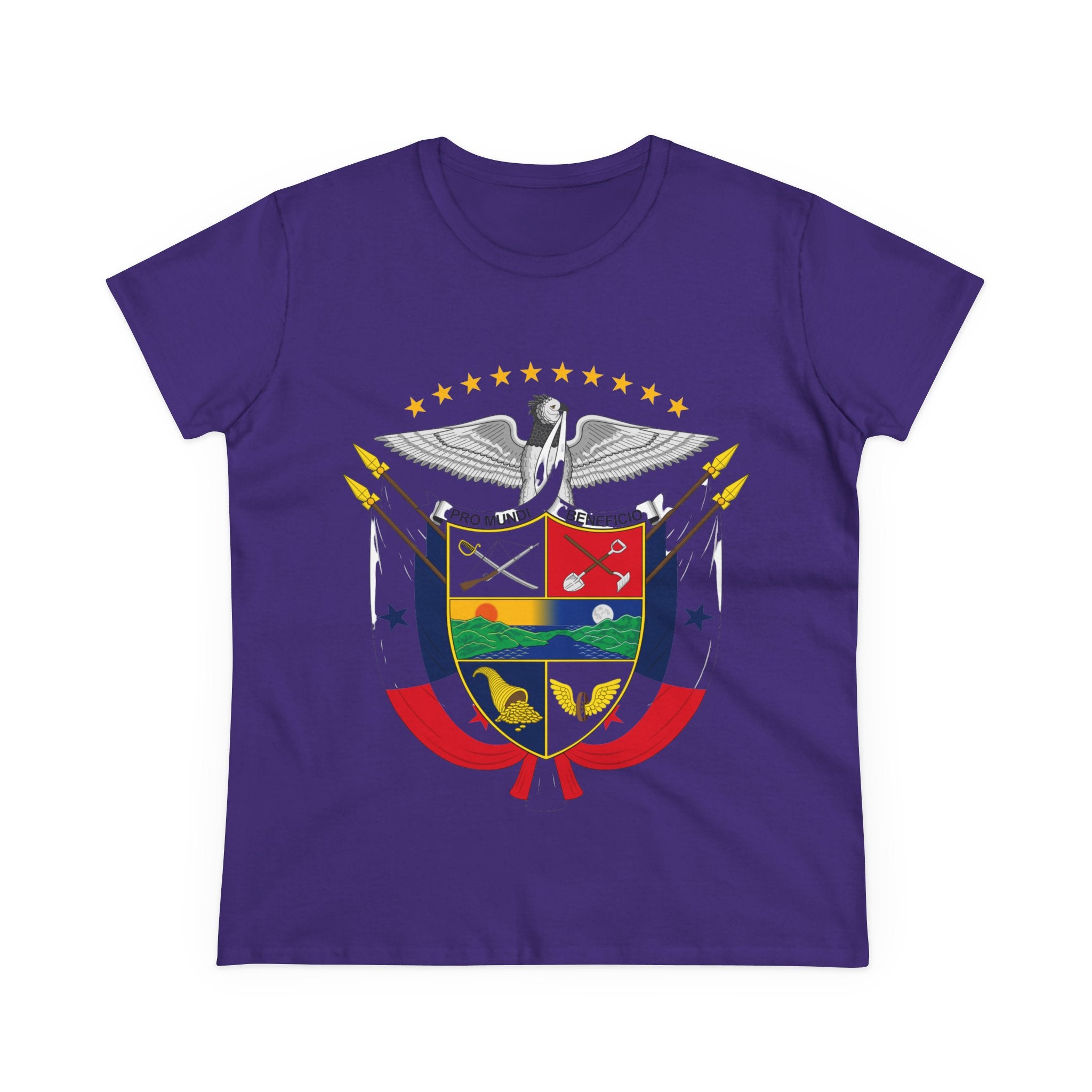 ALGODÓN DE MEDIO GROSOR Camiseta de Mujeres Panamá Escudo Nacional de Panamá