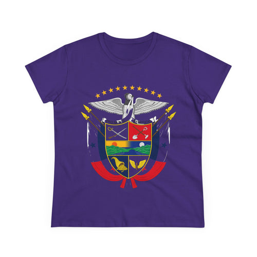 ALGODÓN DE MEDIO GROSOR Camiseta de Mujeres Panamá Escudo Nacional de Panamá