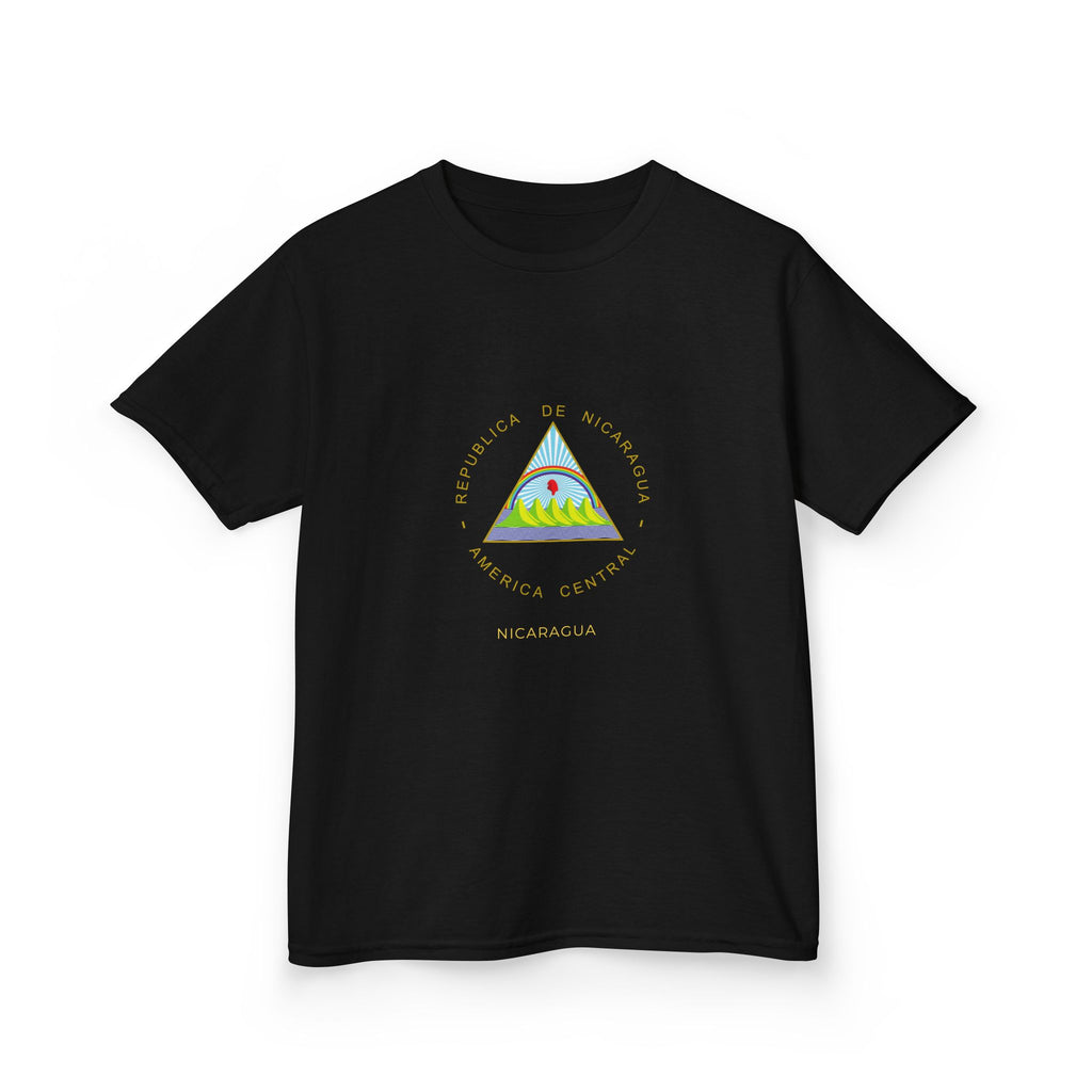 ALGODÓN GRUESO Camiseta de Niñas Nicaragua Escudo Nacional de Nicaragua