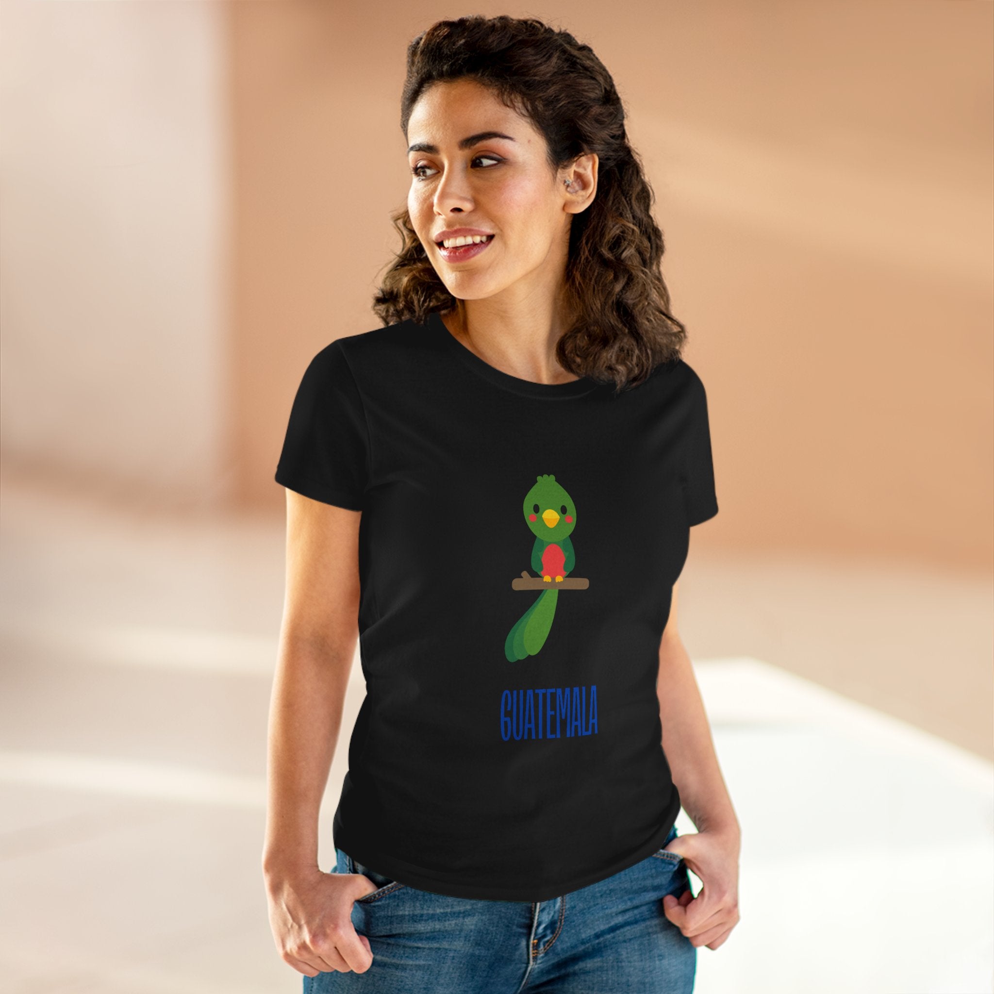 ALGODÓN DE MEDIO GROSOR Camiseta de Mujeres Quetzal Guatemala