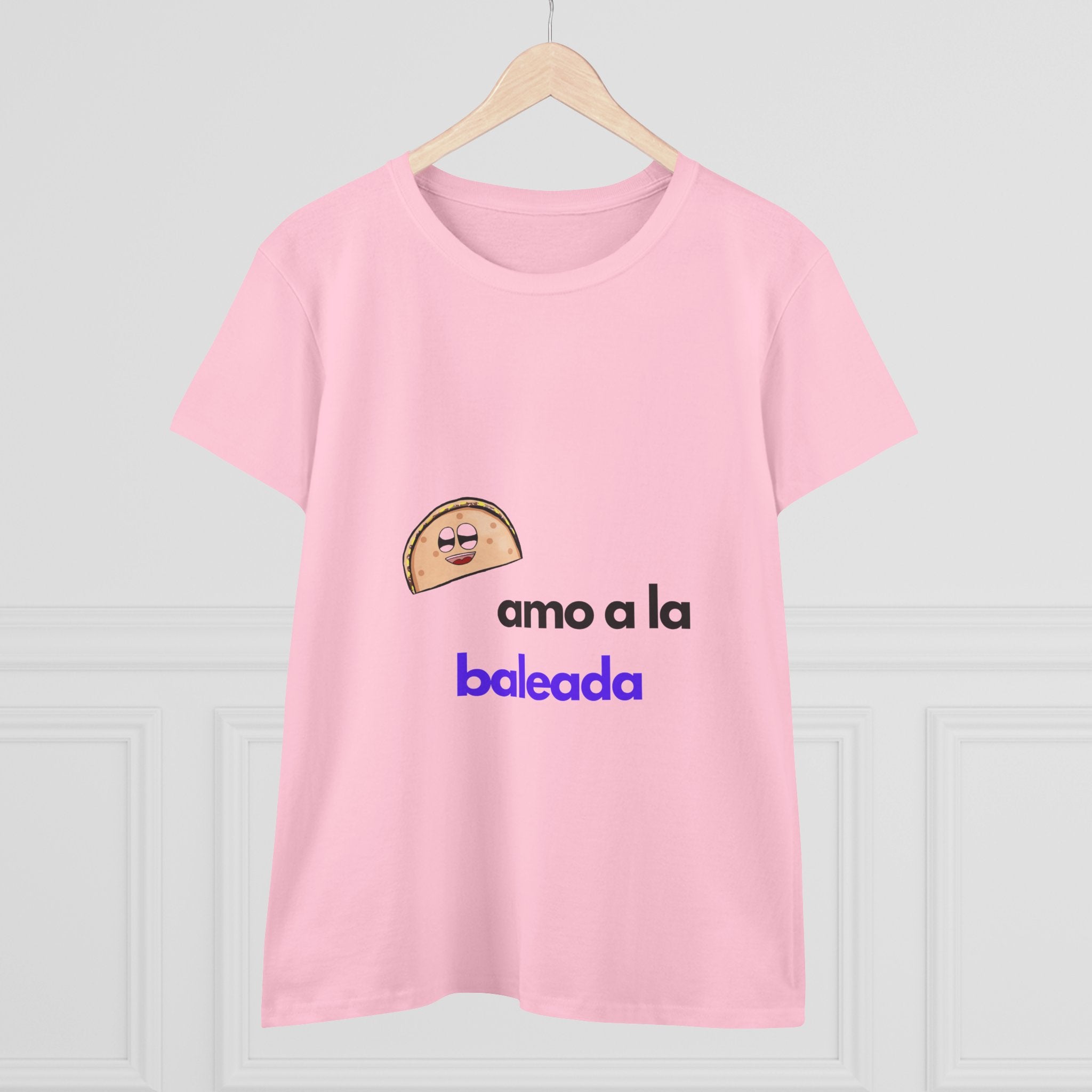 ALGODÓN DE MEDIO GROSOR Camiseta de Mujeres Honduras Diseño Amo a la baleada