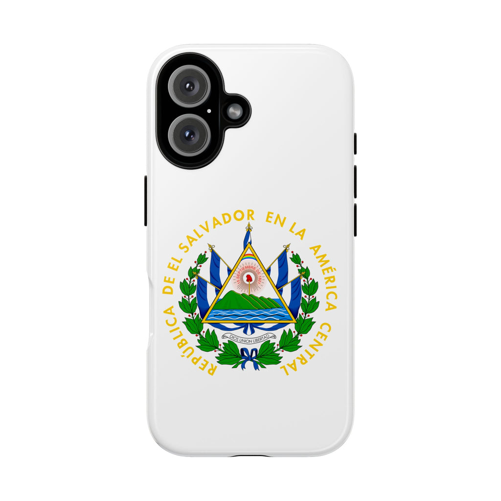 Funda Rigída Protectora para Teléfono iPhone 16 El Salvador Escudo Nacional de El Salvador