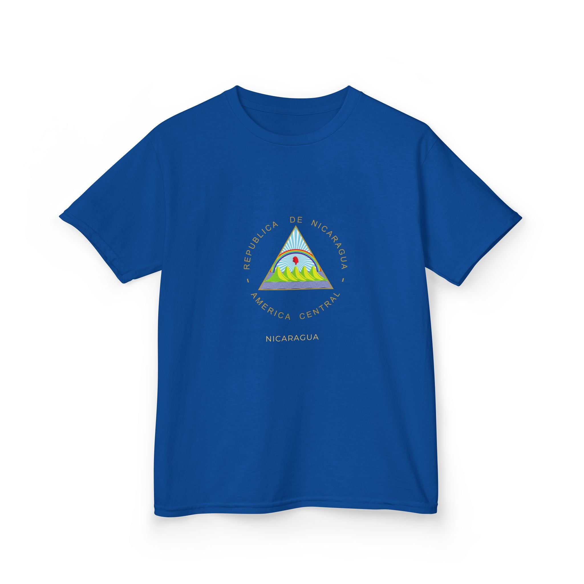 ALGODÓN GRUESO Camiseta de Niños Nicaragua Escudo Nacional de Nicaragua