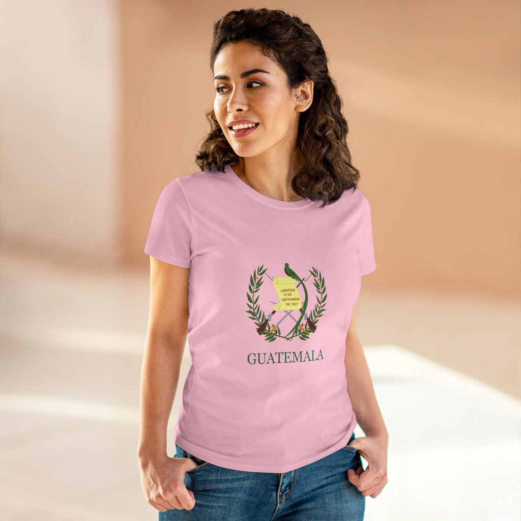 ALGODÓN DE GROSOR MEDIO Camiseta de Mujeres Escudo Nacional de Guatemala