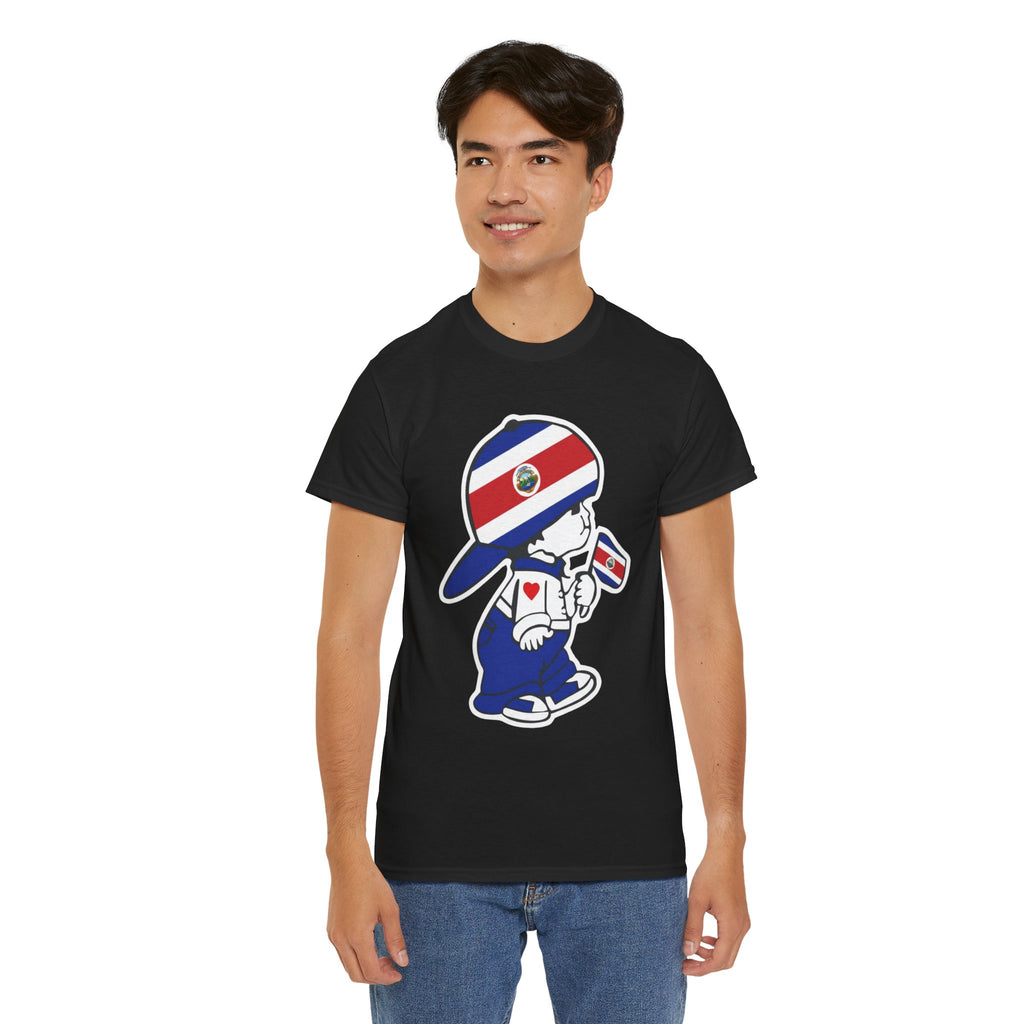 ALGODÓN GRUESO Camiseta de Hombres Costa Rica El Niño Tico Original