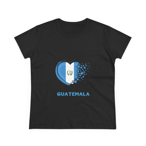 ALGODÓN DE MEDIO GROSOR Camiseta de Mujeres Diseño Corazón Guatemala