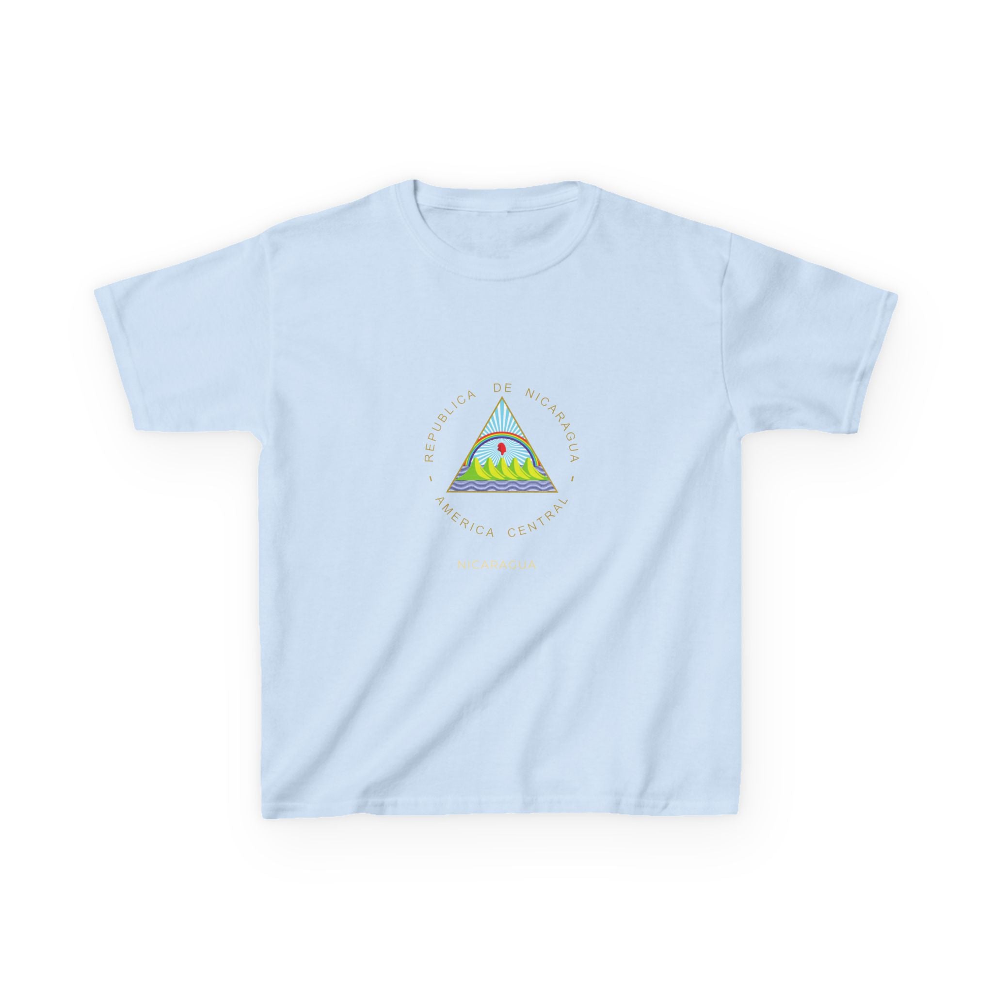 ALGODÓN GRUESO Camiseta de Niños Nicaragua Escudo Nacional de Nicaragua