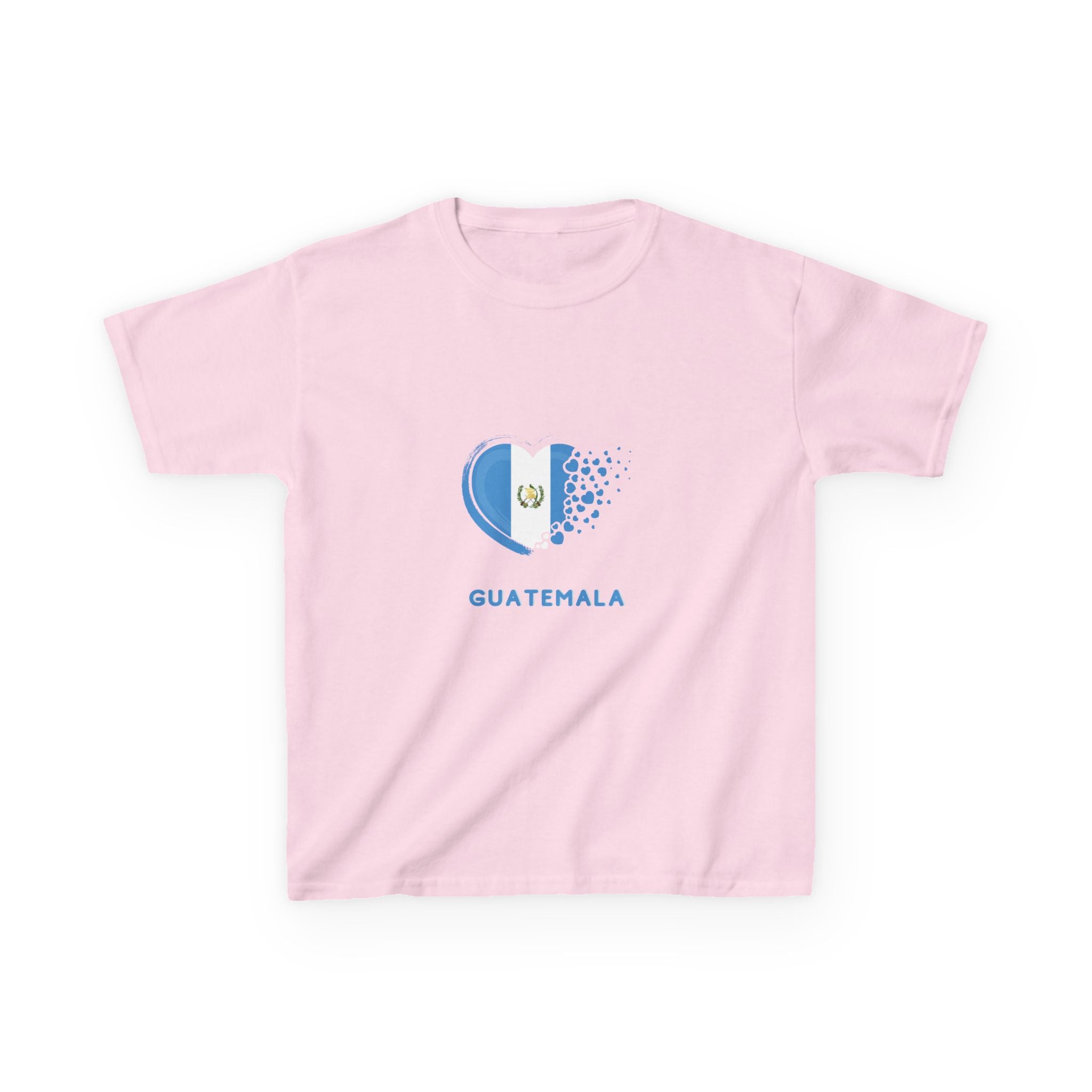 ALGODÓN GROSOR Camiseta de Niñas Diseño Corazón de Guatemala