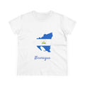 ALGÓDON DE MEDIO GROSOR Camiseta de Mujeres Nicaragua Diseño Nicaragua