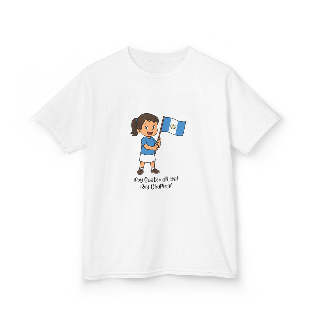 ALGODÓN GRUESO Camiseta de Niñas Guatemala Soy Guatemalteca Soy Chapína