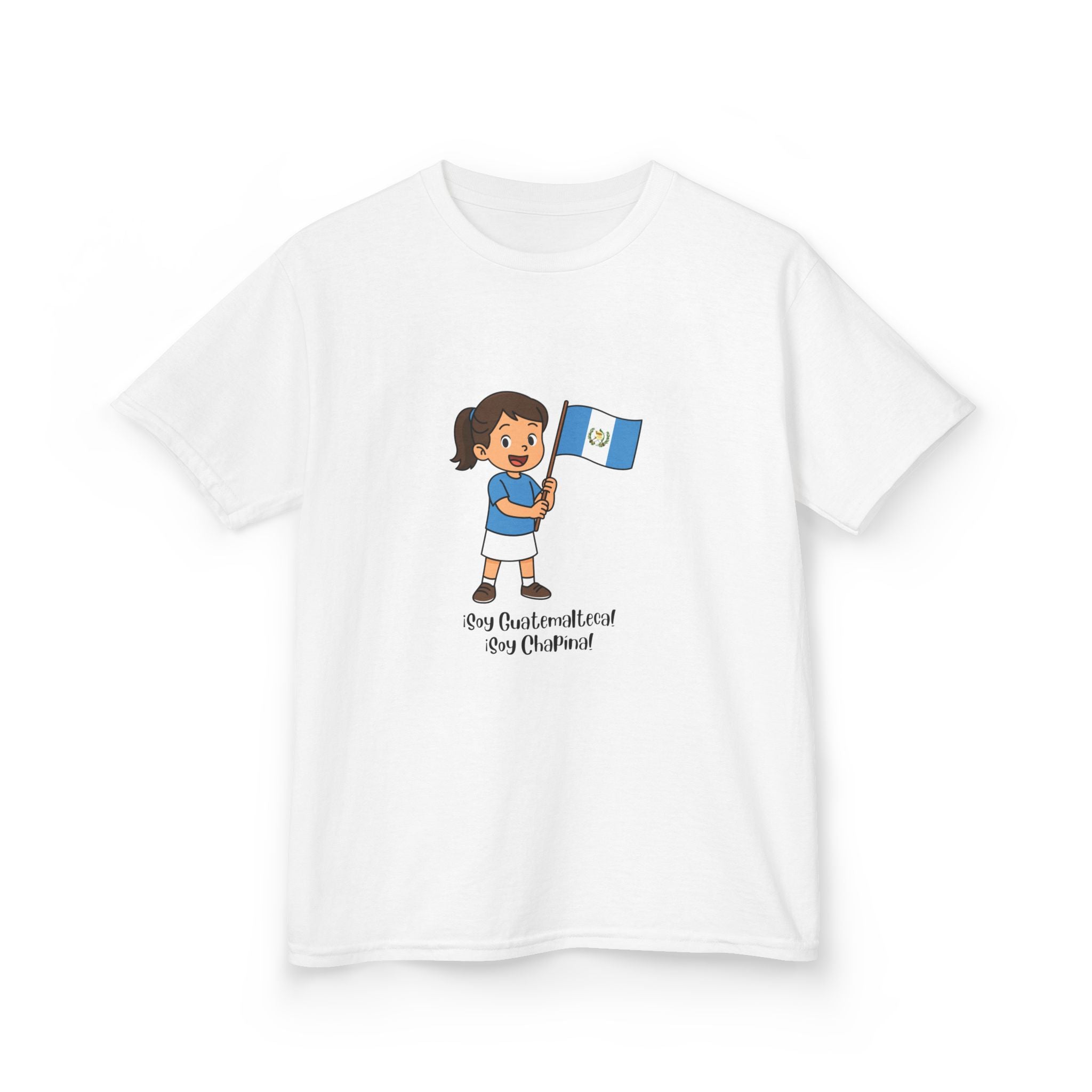 ALGODÓN GRUESO Camiseta de Niñas Guatemala Soy Guatemalteca Soy Chapína