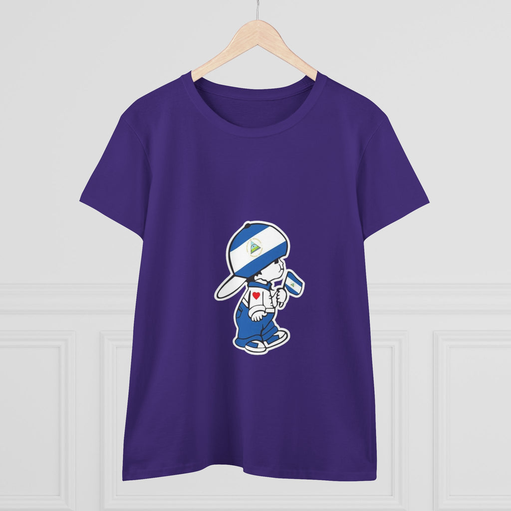 ALGODÓN DE MEDIO GROSOR Camiseta de Mujeres Nicaragua El Niño Nico Original