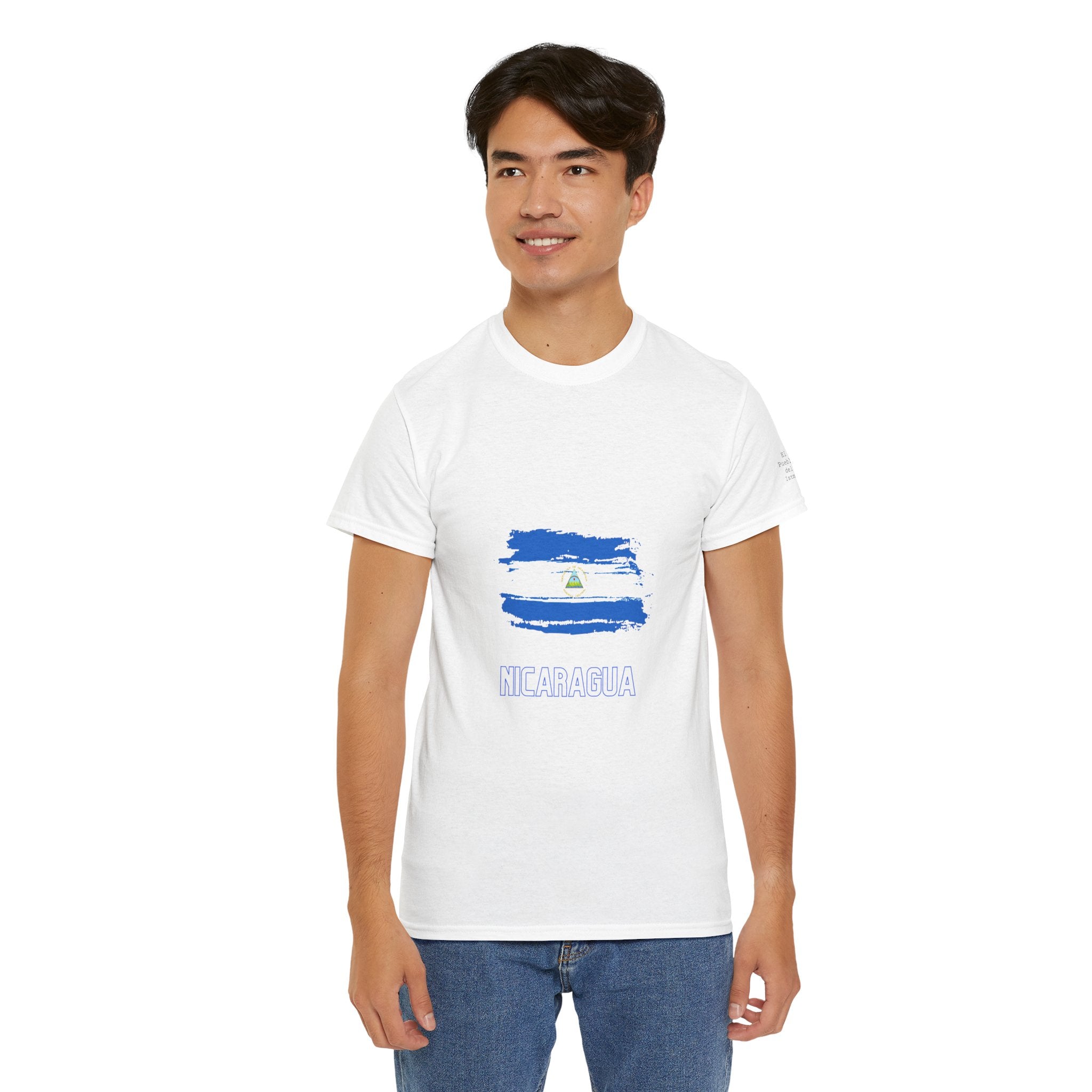ALGODÓN GRUESO Camiseta de Hombres Nicaragua Bandera de Nicaragua