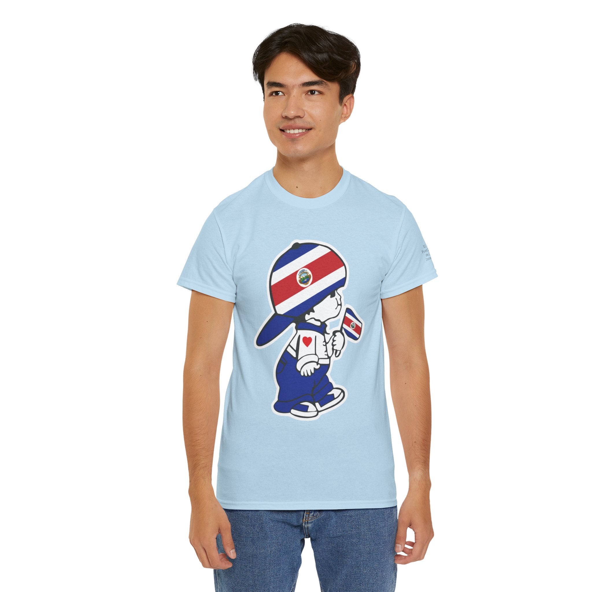 ALGODÓN GRUESO Camiseta de Hombres Costa Rica El Niño Tico Original