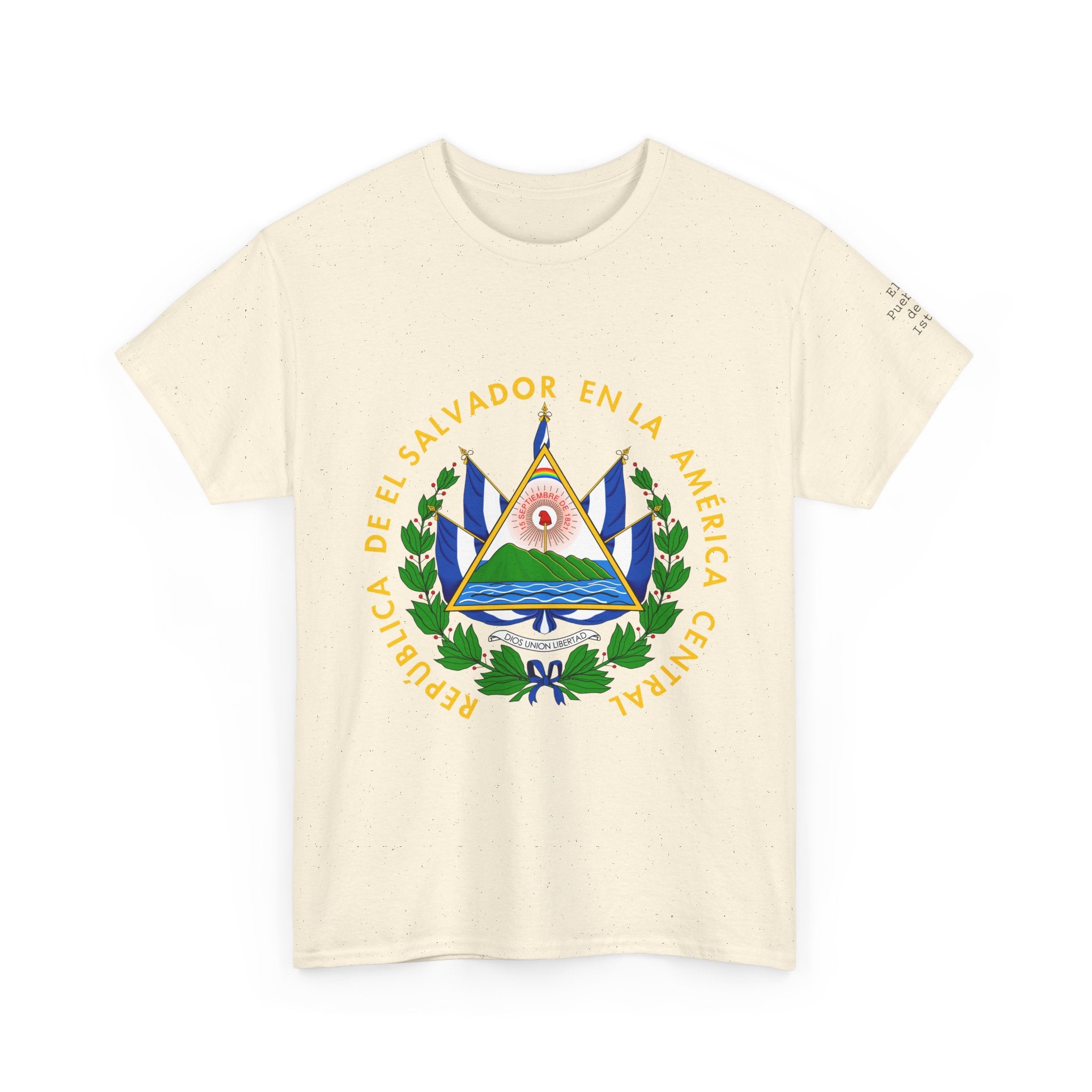 ALGODÓN GRUESO Camiseta de Hombres El Salvador Escudo Nacional de El Salvador