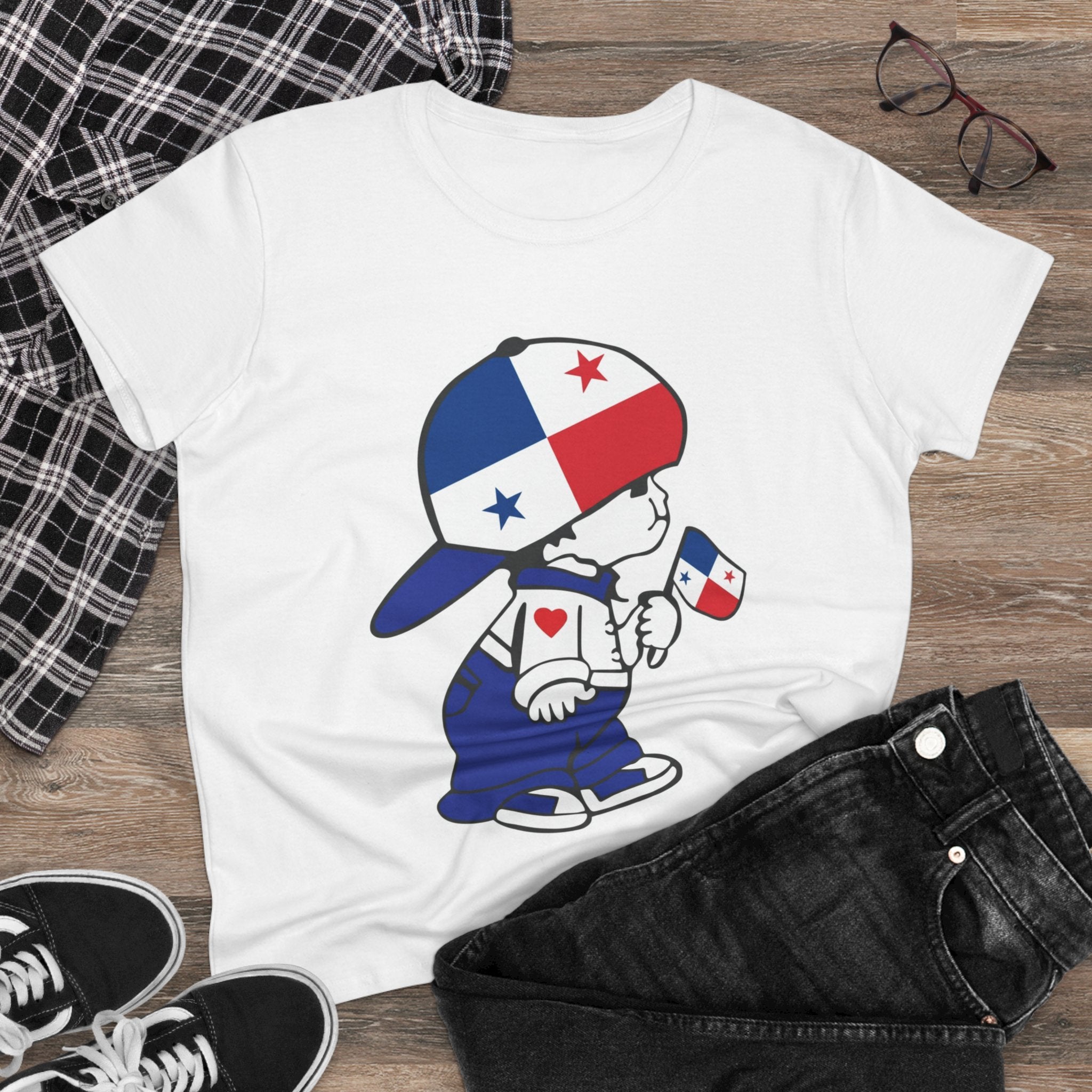 ALGODÓN DE MEDIO GROSOR Camiseta de Mujeres Panamá El Niño Canalero Original