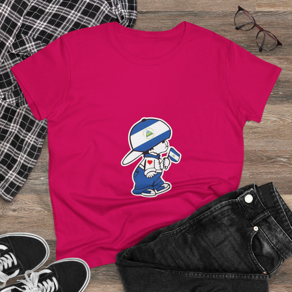 ALGODÓN DE MEDIO GROSOR Camiseta de Mujeres Nicaragua El Niño Nico Original