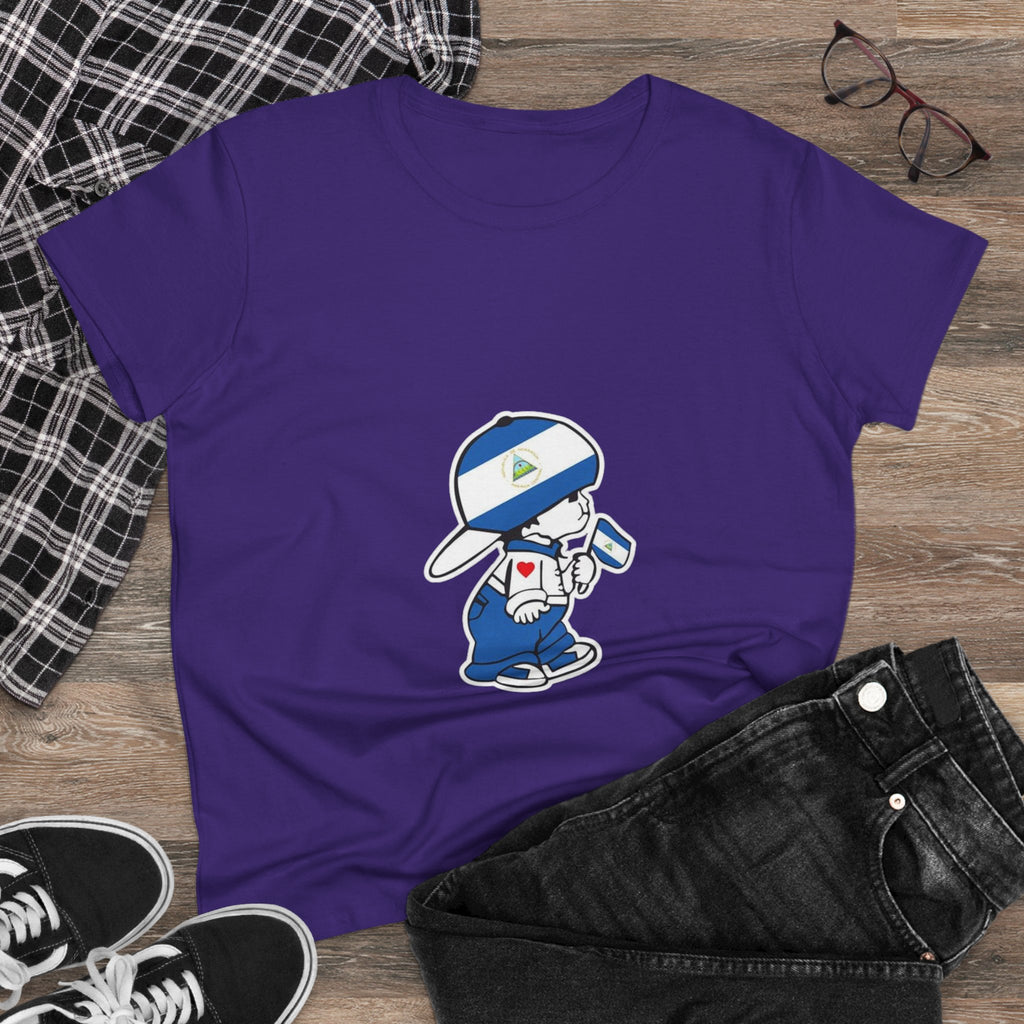 ALGODÓN DE MEDIO GROSOR Camiseta de Mujeres Nicaragua El Niño Nico Original