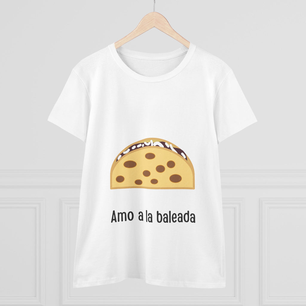 ALGODÓN DE MEDIO GROSOR Camiseta de Mujeres Amo a la baleada