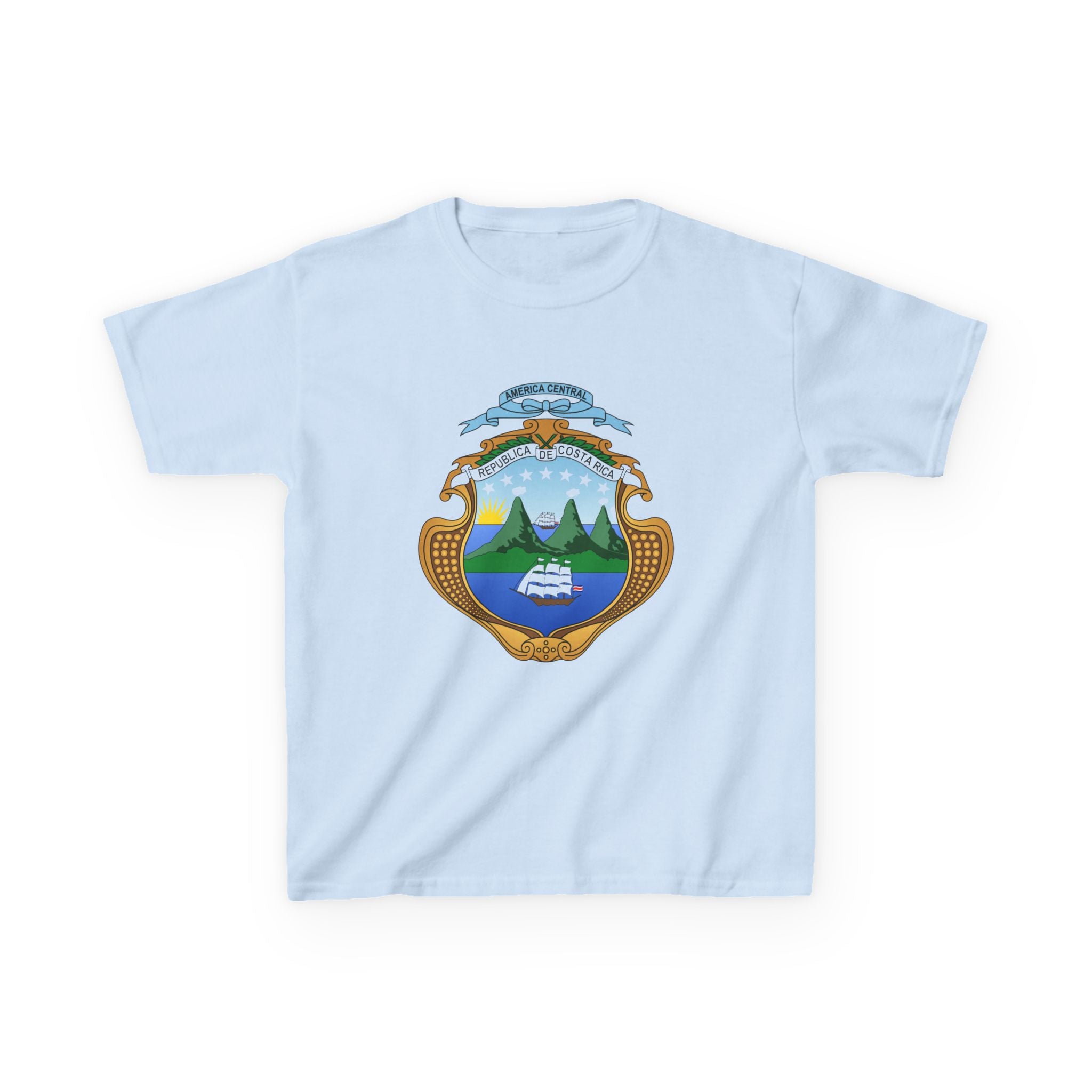 ALGODÓN GRUESO Camiseta de Niños Costa Rica Escudo Nacional de Costa Rica