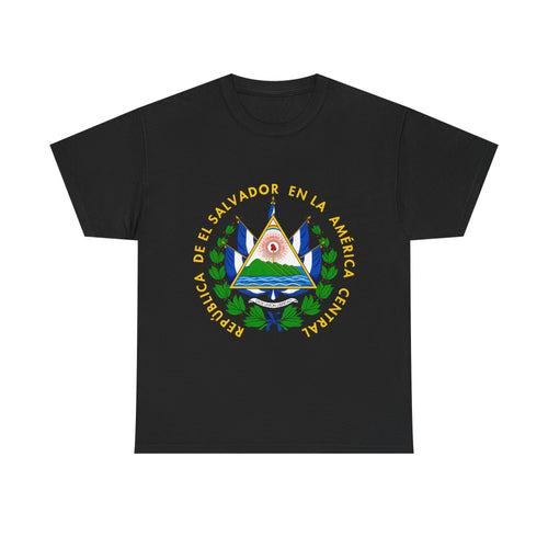 ALGODÓN GRUESO Camiseta de Hombres El Salvador Escudo Nacional de El Salvador