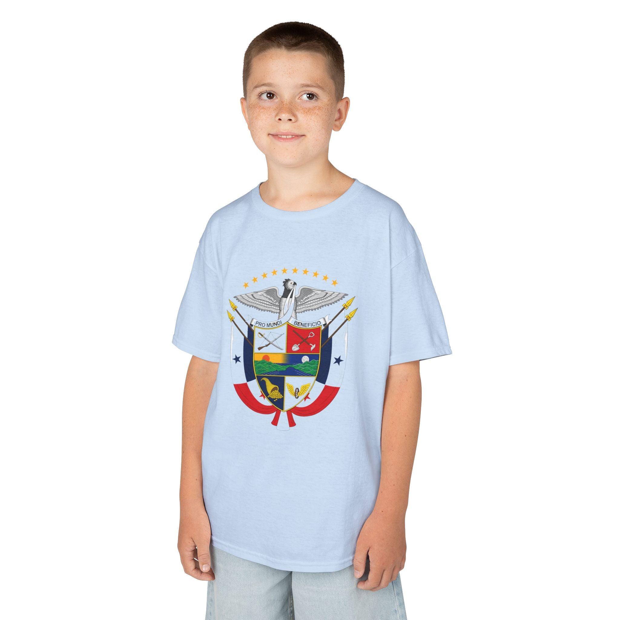 ALGODÓN GRUESO Camiseta de Niños Panamá Escudo Nacional de Panamá